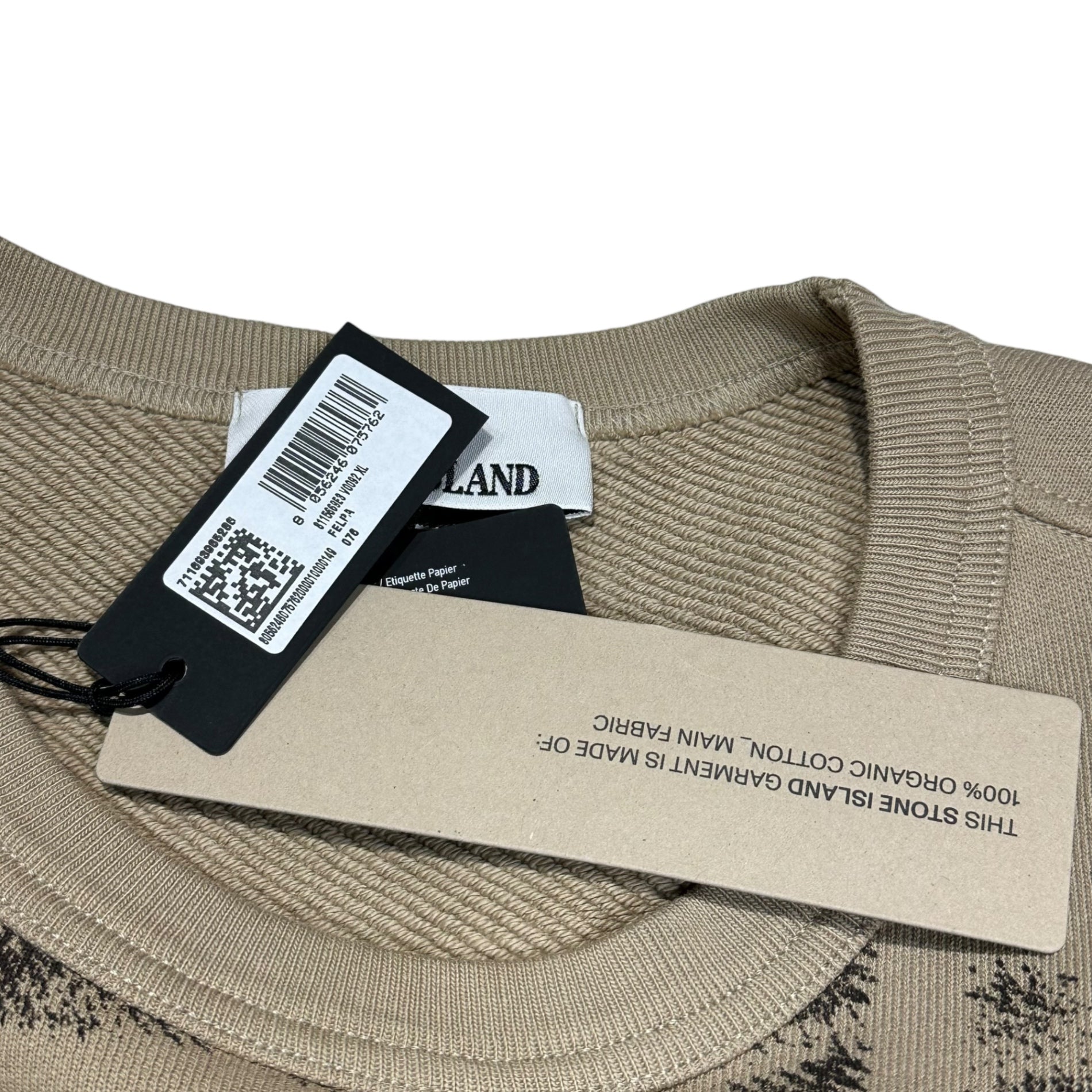 STONE ISLAND(ストーンアイランド) 24AW EARTH MAPPING CAMO SWEAT アーシング マッピング カモフラージュ スウェット 8115669E3 XL ベージュ×ブラウン