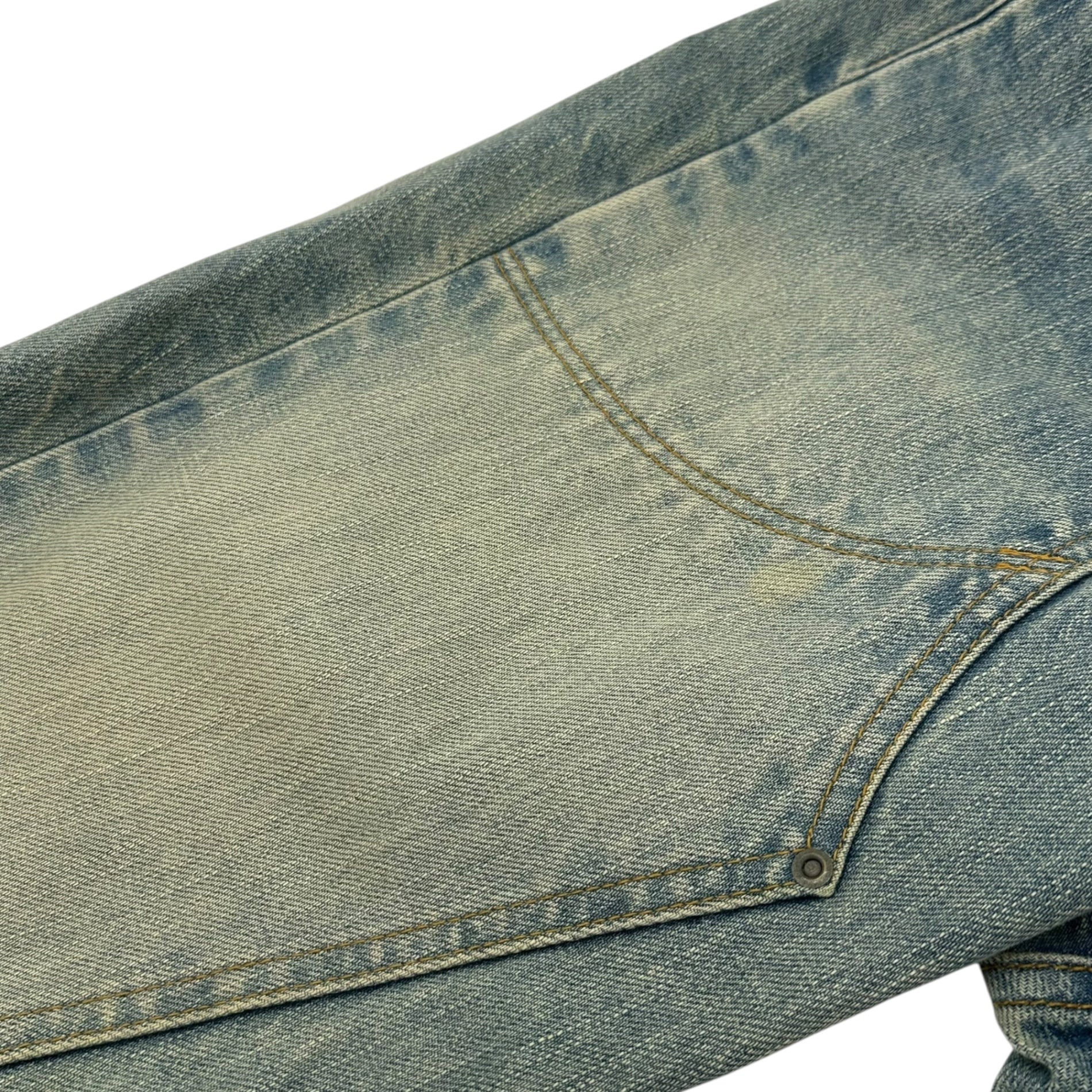 SUGARHILL(シュガーヒル) 21SSS double knee bell bottom ダブルニー ベルボトム デニム パンツ 21SSPT04 2 ライトインディゴ フレア ヴィンテージ加工