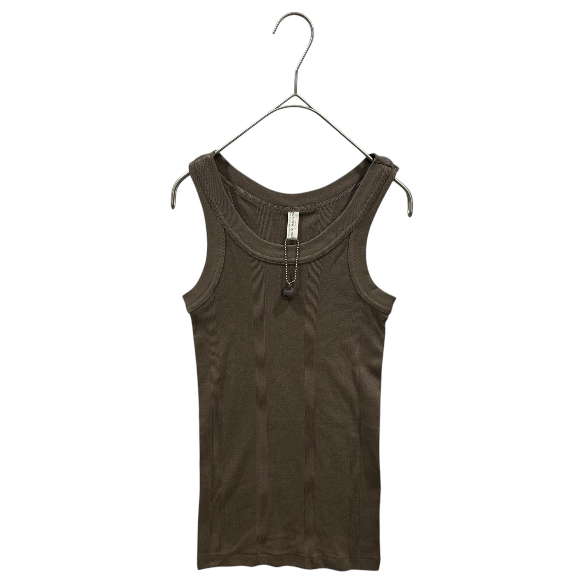 NUMBER (N)INE(ナンバーナイン) 2002AW "NOWHERE MAN" Rib Tank Top ノーウェアーマン リブ タンクトップ 3(M) ブラウン リンゴチャーム付属