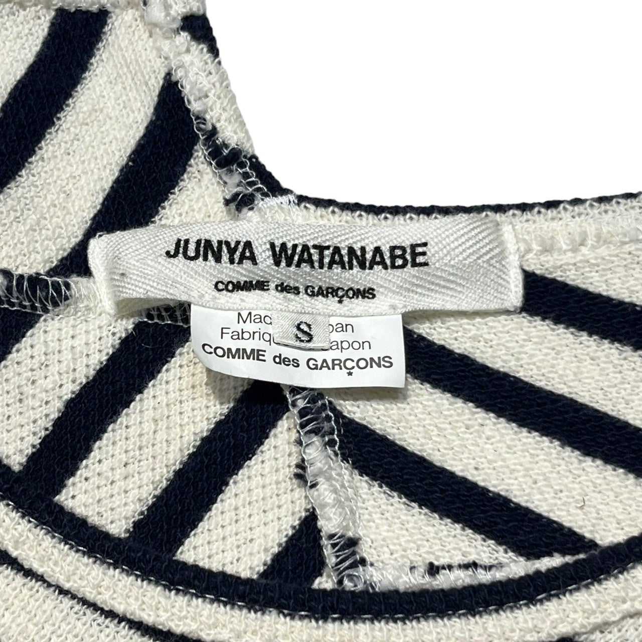 COMME des GARCONS JUNYA WATANABE(コムデギャルソンジュンヤワタナベ) 13AW  Bias border cotton knit/cut and sew バイアス ボーダー コットン ニット カットソー 長袖 JL-T002 SIZE S