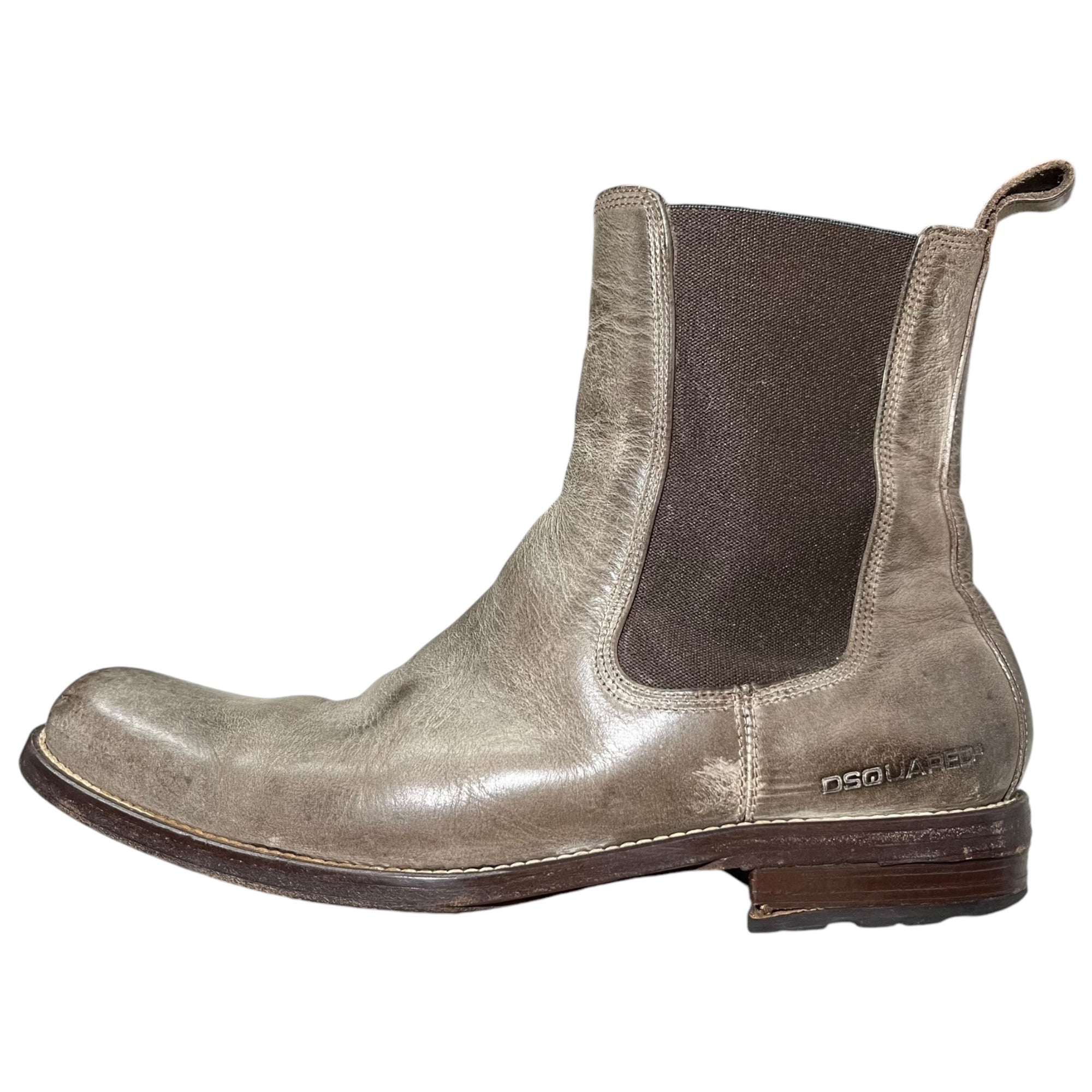 DSQUARED2(ディースクエアード) Side gore leather boots サイドゴア レザー ブーツ 42(27cm程度) ブラウン