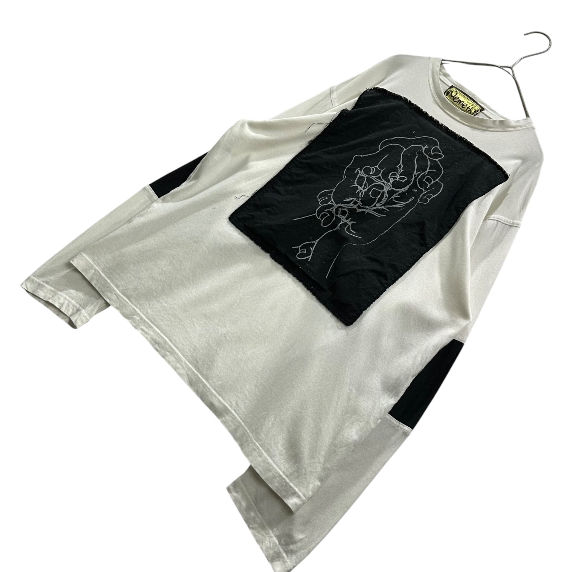 Nemeth(ネメス) Heart Palm Art L/S T-Shirt 心臓 掌 長袖 Tシャツ ロンT NO.108 FREE ホワイト×ブラック