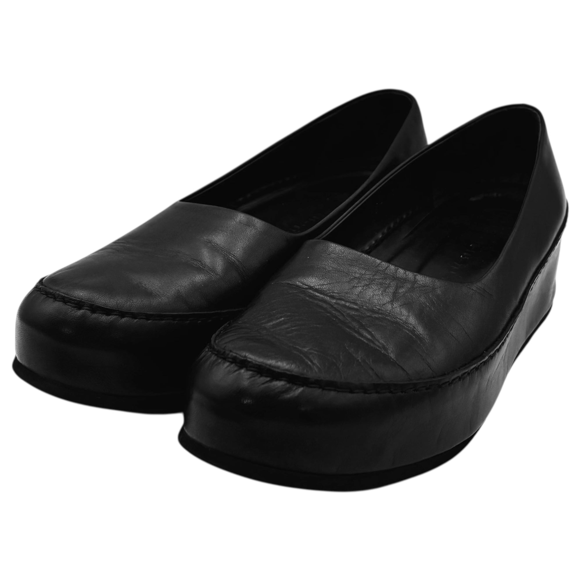 Y's(ワイズ) Platform Flats All Leather 厚底 オール レザー フラットシューズ パンプス YM-E05-761-2-3 3(23.5cm程度) ブラック