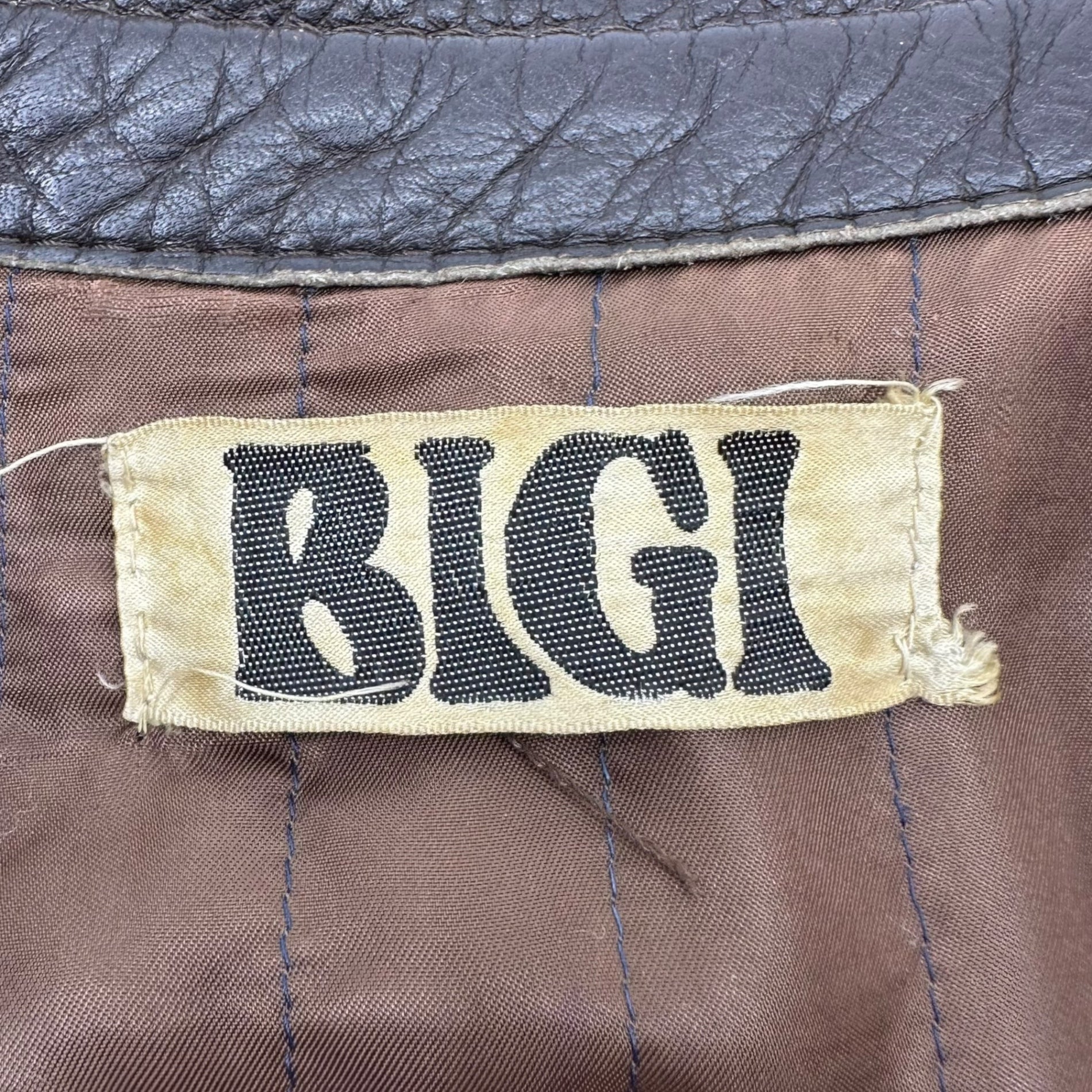 BIGI(ビギ) 80's Leather Rider Jacket レザー ライダース ジャケット 46(S程度) ダークブラウン ヴィンテージ 80年代 古着 初期