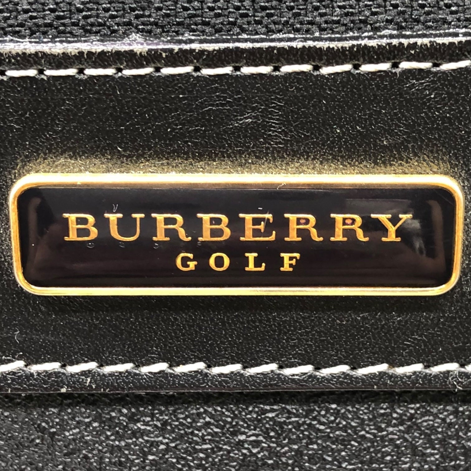BURBERRY GOLF(バーバリーゴルフ) ノヴァチェック レザー ボストンバッグ 旅行 鞄 ブラック
