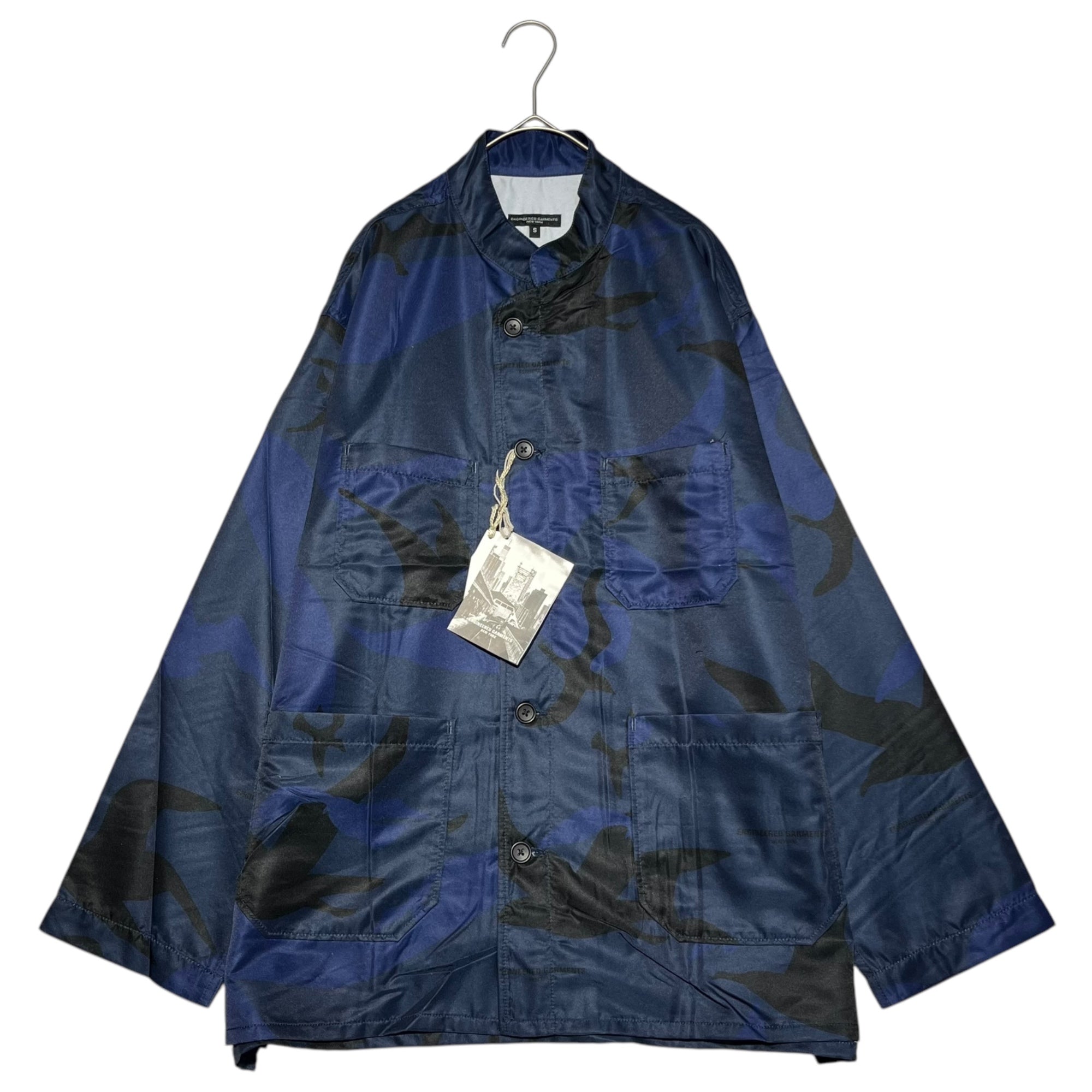 Engineered Garments(エンジニアードガーメンツ) Dayton Shirt – Poly Segull Print Poplin  デイトン シャツ – ポリ シーガル プリント ポプリン S ネイビー カモフラ ジャケット カバーオール コックシャツ