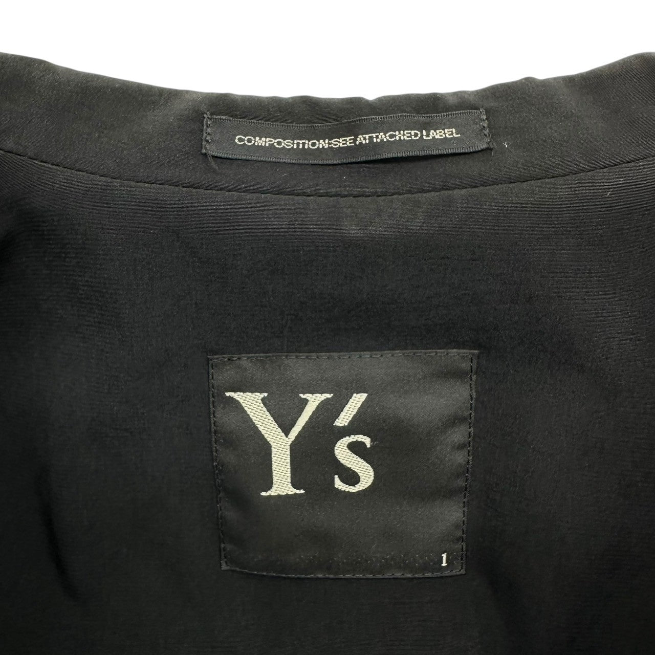 Y's(ワイズ) Tailor-made jacket with hook-and-eye fastener (triacetate body) 燕尾 タイプ フックボタン テーラード ジャケット(トリアセテートボディ) YJ-J12-500 1(S程度) ブラック
