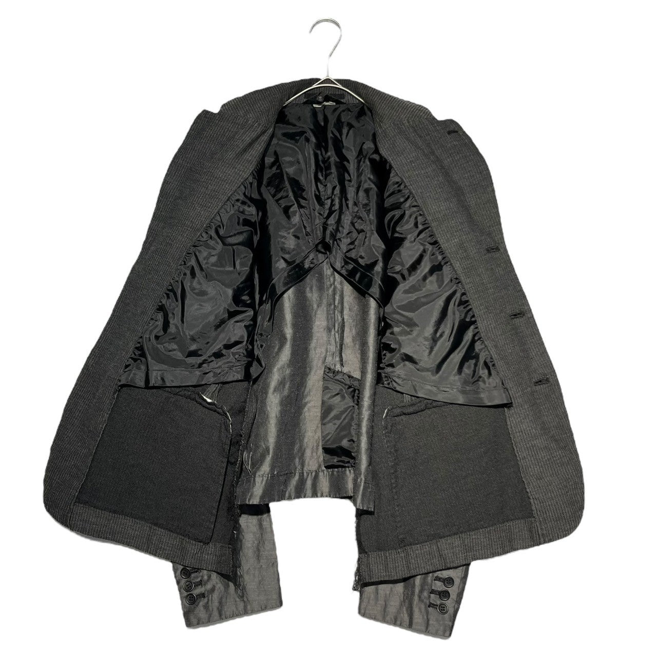 BLACK COMME des GARCONS(ブラックコムデギャルソン) 19AW Layered type short length jacket レイヤード タイプ ショート丈 ジャケット 1D-J008 S グレー AD2019 テーラード