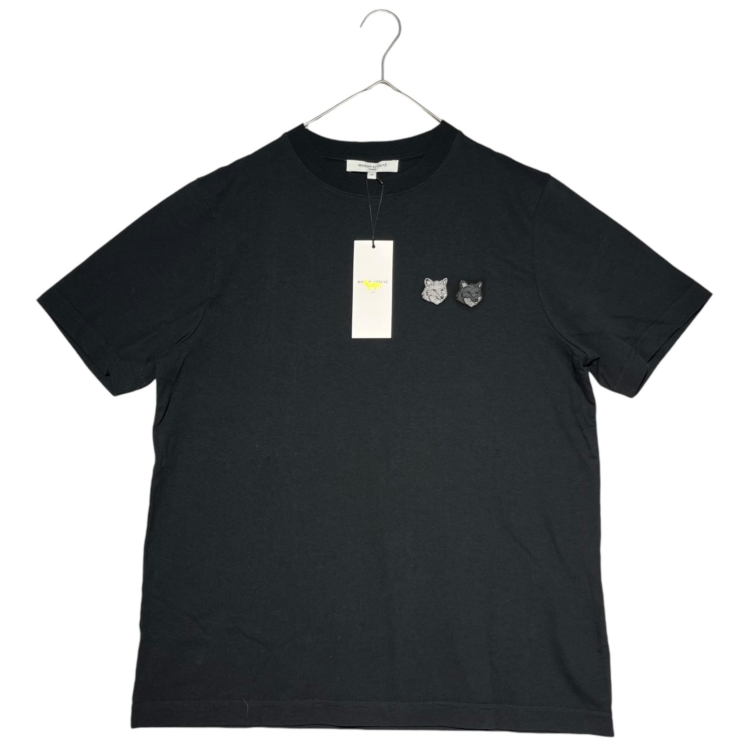 Maison Kitsune(メゾンキツネ) Double Bold Fox Head Patch Comfort T-Shirt ダブルボールドフォックスヘッドパッチコンフォートTシャツ SPDFMM00101KJ0118 XS ブラック