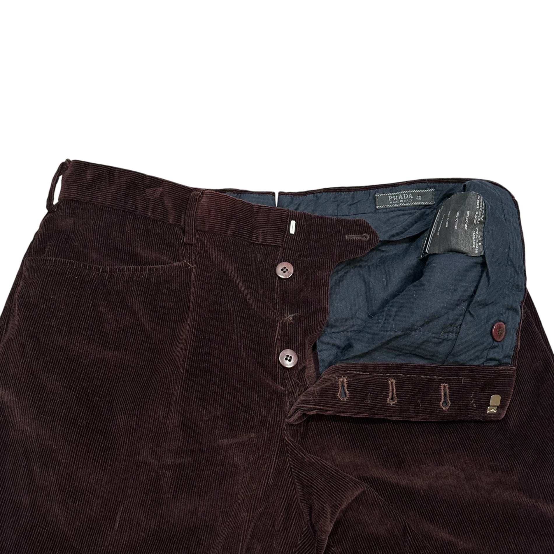 PRADA(プラダ) 2000's Corduroy Trousers コーデュロイ トラウザー パンツ 48(M程度) ブラウン