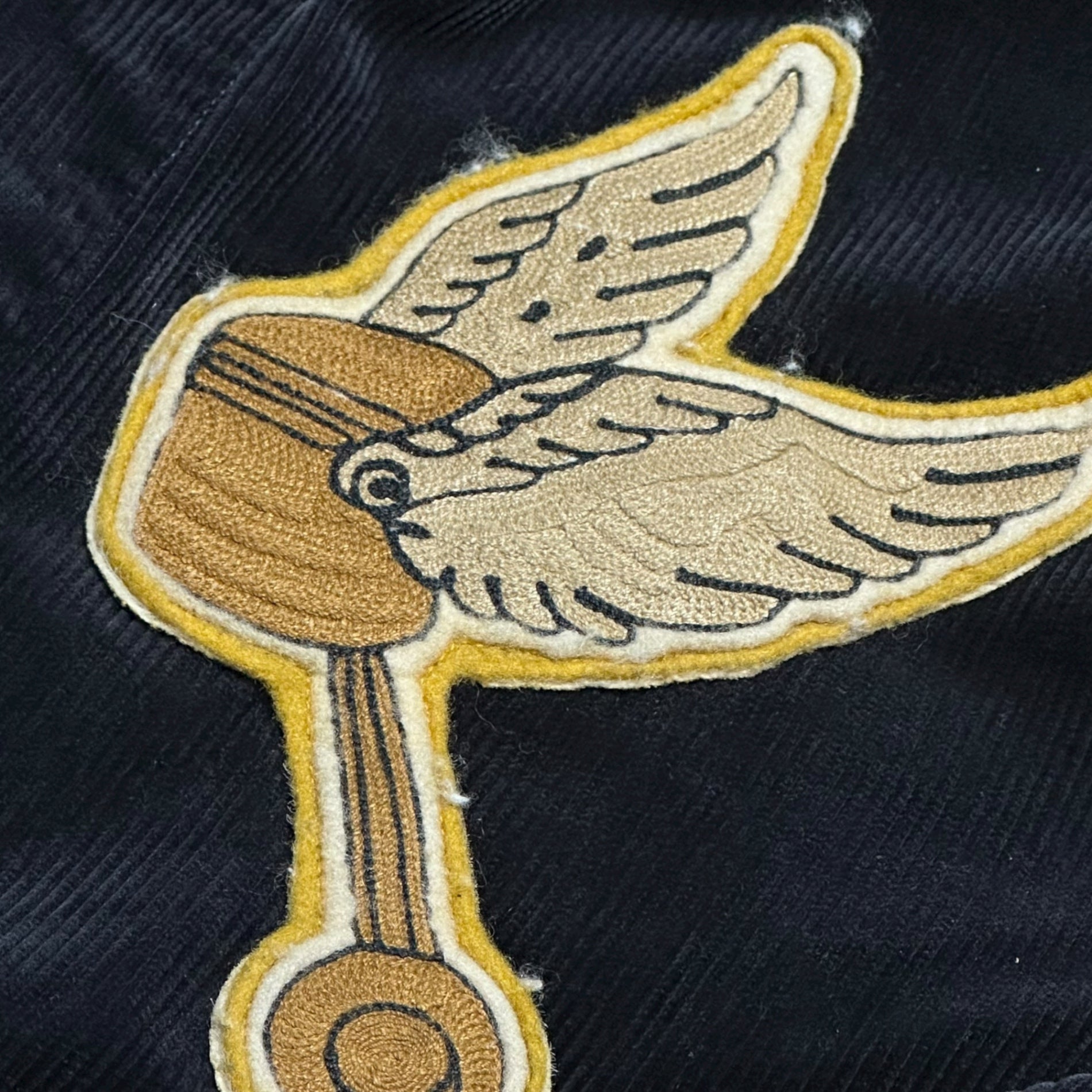 RRL(ダブルアールエル) WAKEFIELD VARSITY JACKET ウェイク フィールド ヴァーシティー ジャケット スタジャン コーデュロイ 41381 M ダークネイビー×ブラウン BONNNEVILLE SALTFLATSシリーズ Bonneville Navy/Tan 2015年モデル