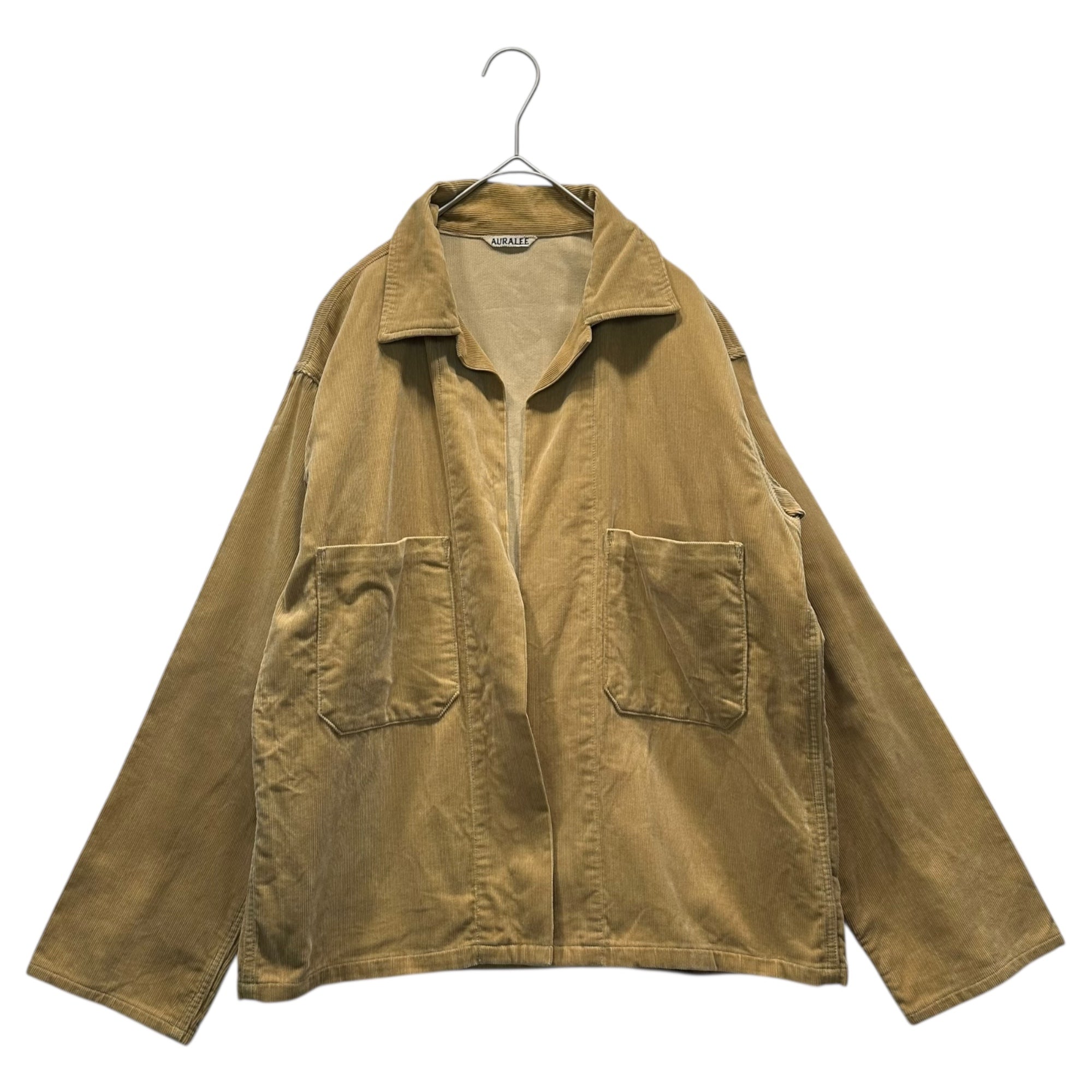 AURALEE(オーラリー) WASHED CORDUROY SHIRTS JACKET ウォッシュド コーデュロイ シャツ ジャケット A7SS05NC 1(レディースM、メンズXXS程度) ベージュ