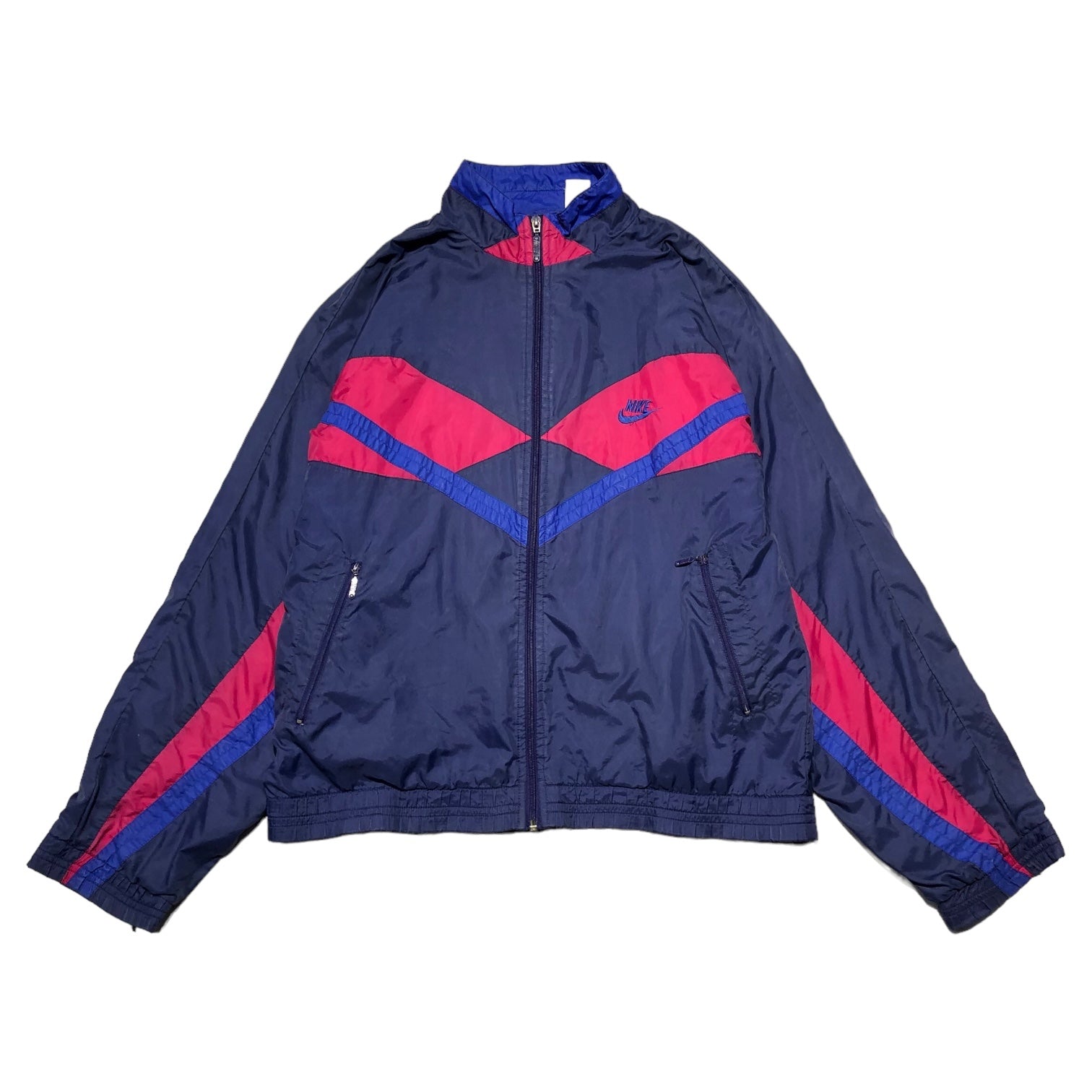 NIKE(ナイキ) 90's nylon jacket ナイロン ジャケット S ネイビー×ピンク 銀タグ ヴィンテージ 90年代