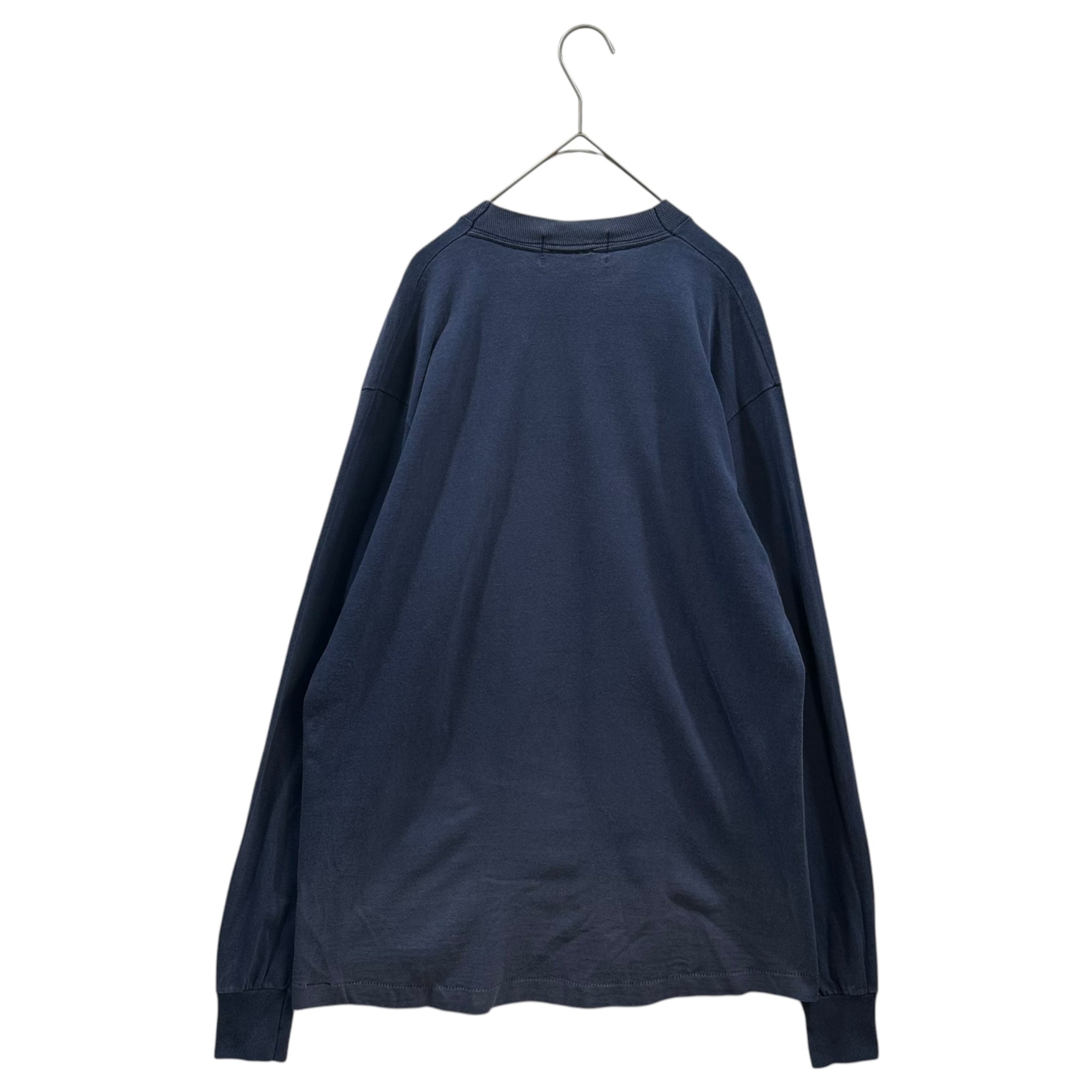 VINTAGE(ヴィンテージ) 90's ZIPPO Print L/S T-Shirt ジッポー プリント 長袖 Tシャツ ロンT M ネイビー フルーツボディ 裾シングルステッチ