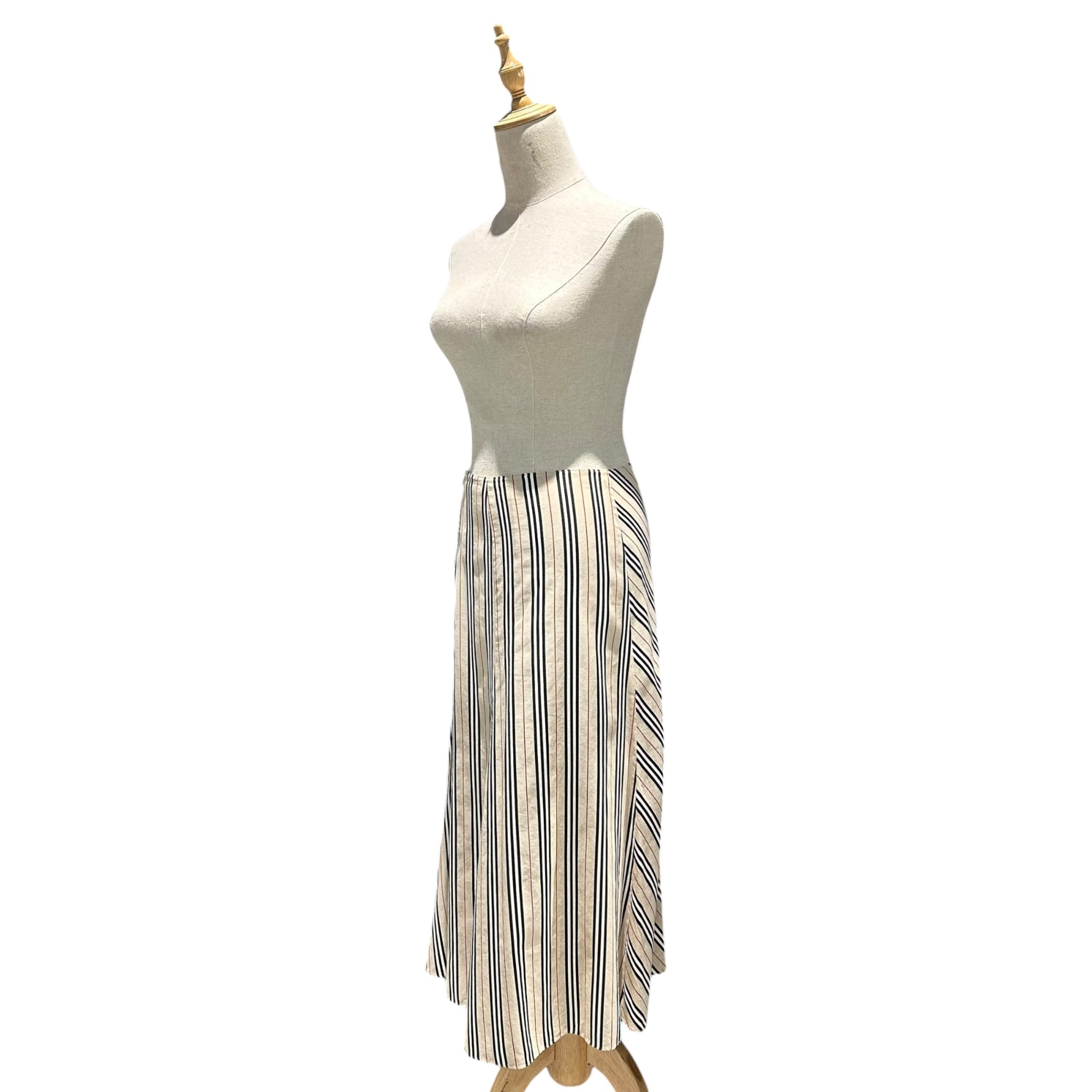 BURBERRY LONDON(バーバリーロンドン) Striped Maxi Skirt ストライプ ロング スカート FXA76-008 38 ベージュ