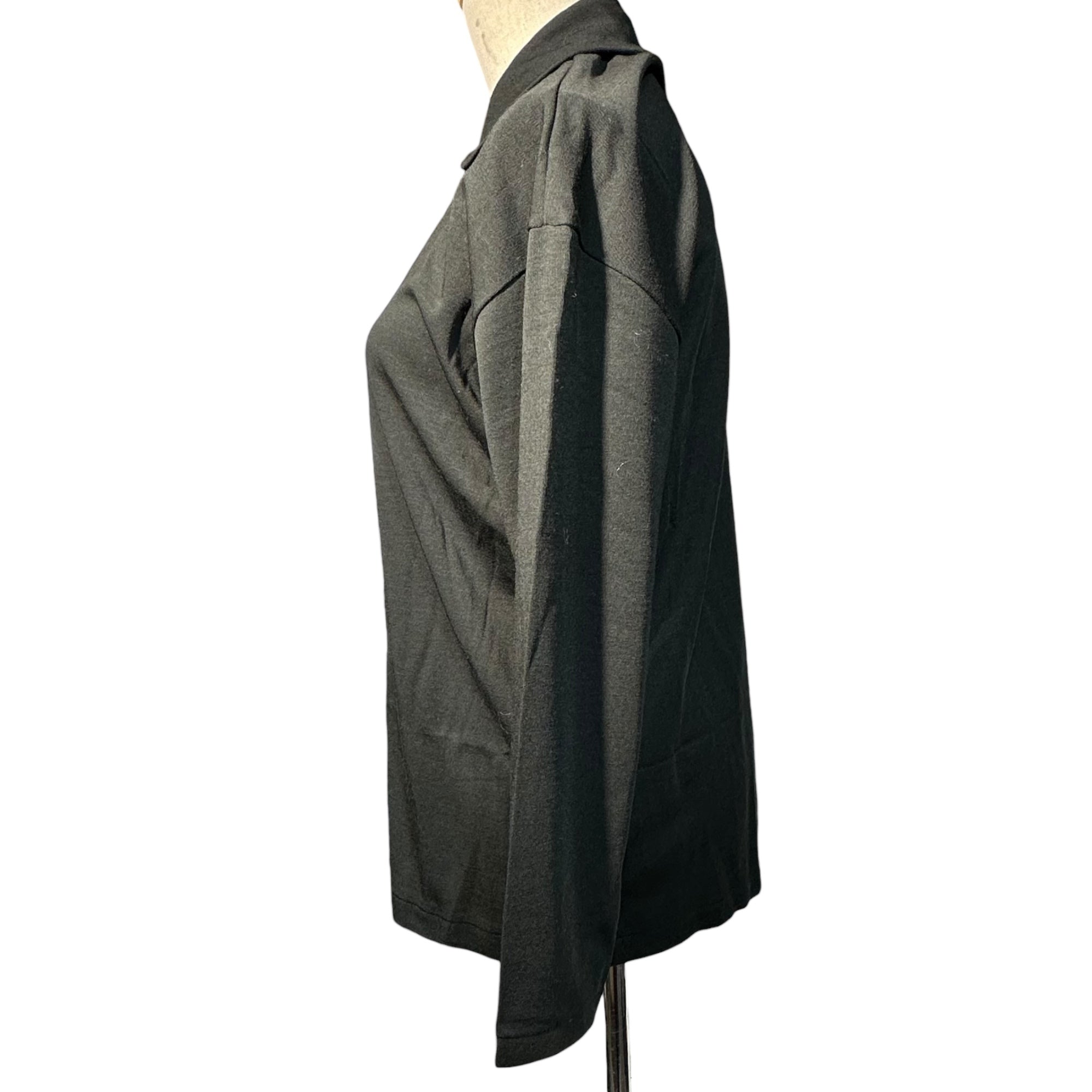 Y's(ワイズ) Repeat Alternately Button L/S Shirt レピート オールターネートリー ボタン 長袖 シャツ YJ-T38-142 ブラック ジグザグ