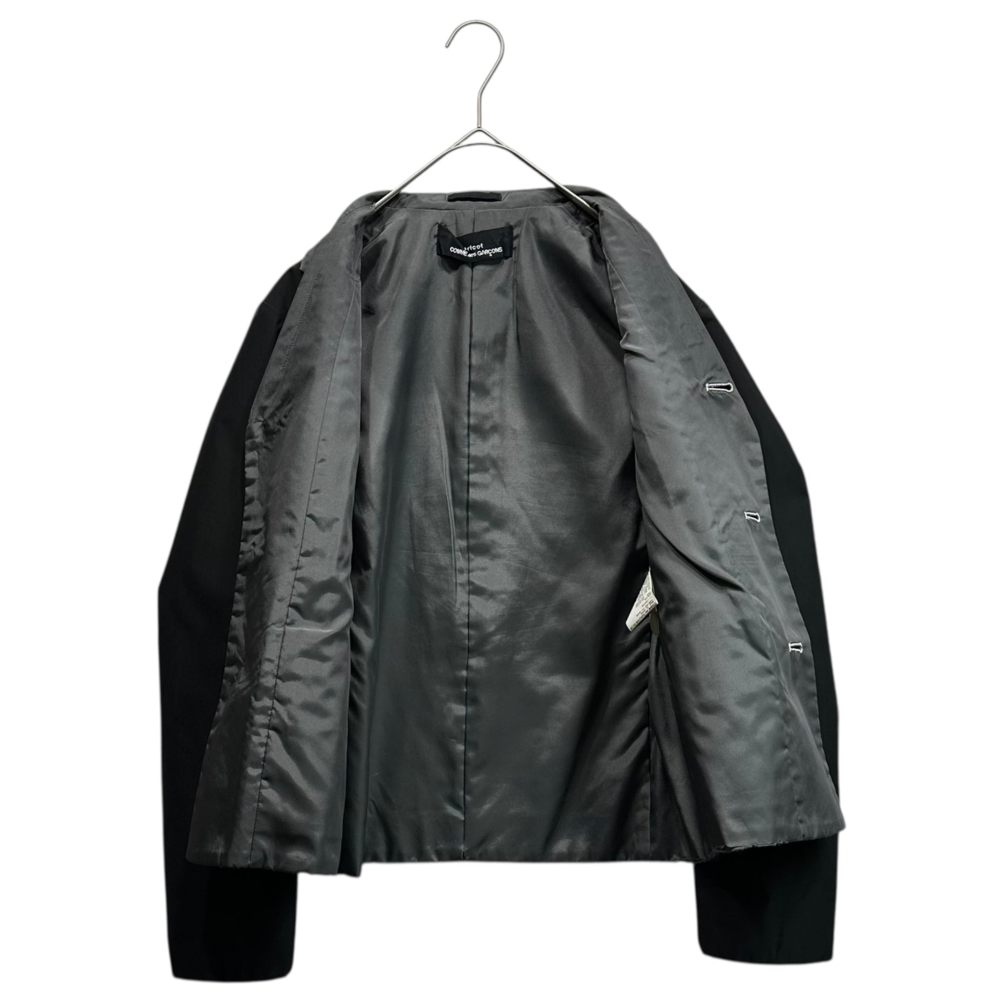 tricot COMME des GARCONS(トリココムデギャルソン) 99SS Big Collar Short Length Polyester Jacket ビッグカラー ショートレングス ポリエステル ジャケット TJ-100040 FREE ブラック AD1998