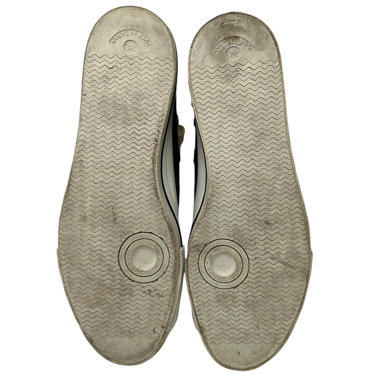 COMME des GARCONS HOMME PLUS(コムデギャルソンオムプリュス) Enamel Low-Cut Sneakers エナメル ローカット スニーカー EE20W 24cm ブラック×ホワイト