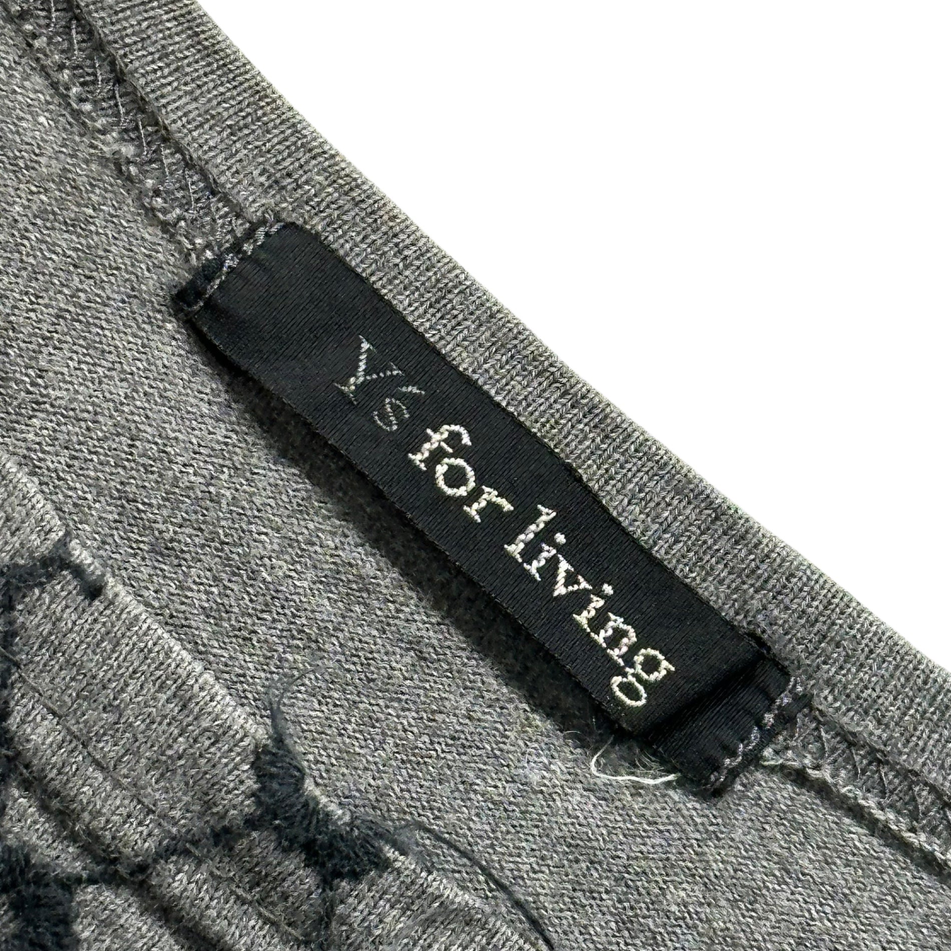 Y's for living(ワイズフォーリビング) Circle Stitch Half Sleeve Crew Neck T-Shirt サークルステッチ 5分袖 クルーネック Tシャツ FREE グレー×ネイビー