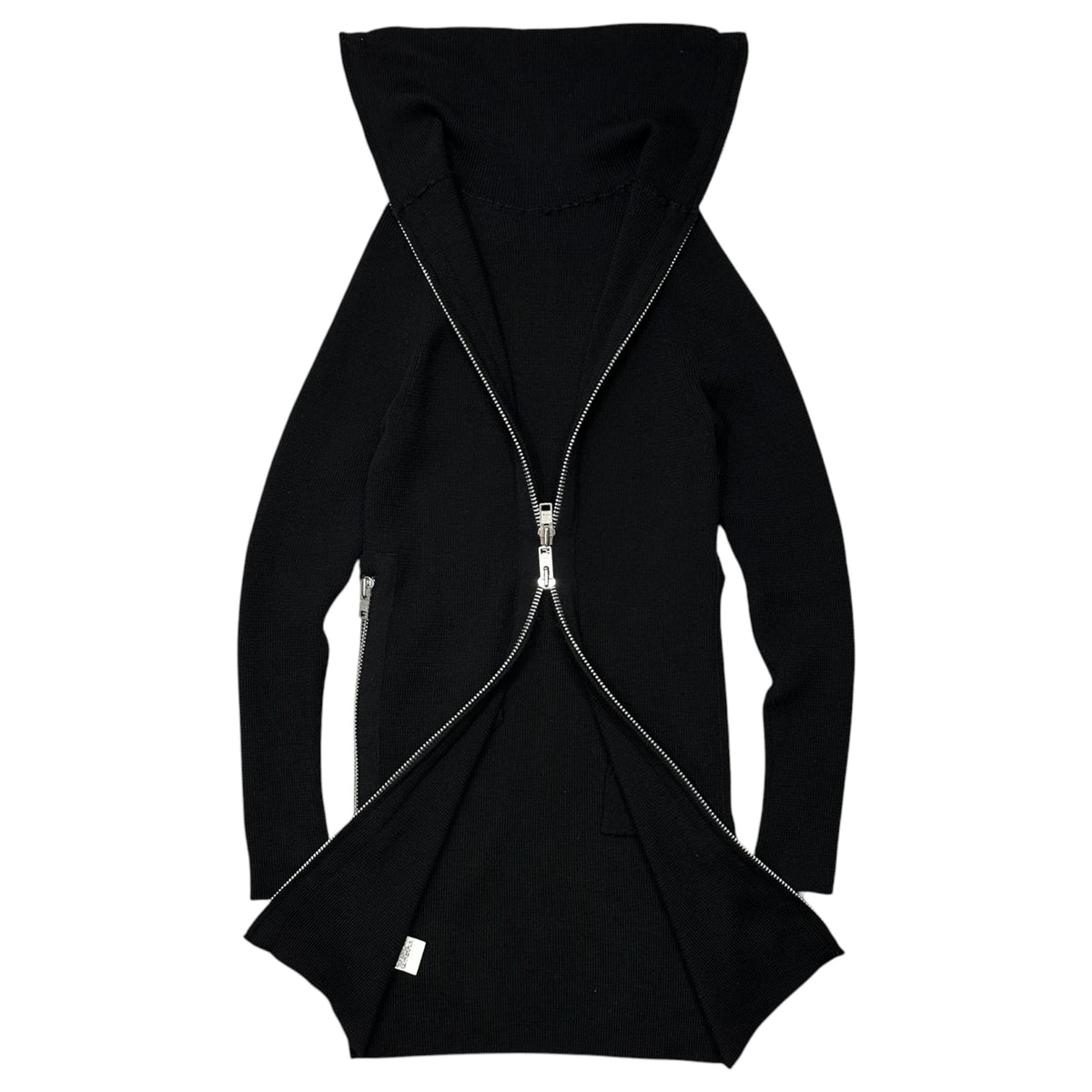 LIMI feu(リミフゥ) SOFT WOOL TURTLENECK PULLOVER DRESS WITH FASTENER ソフトウール タートルネック プルオーバー ワンピース LJ-K11-161 2 ブラック ファインメリノウール