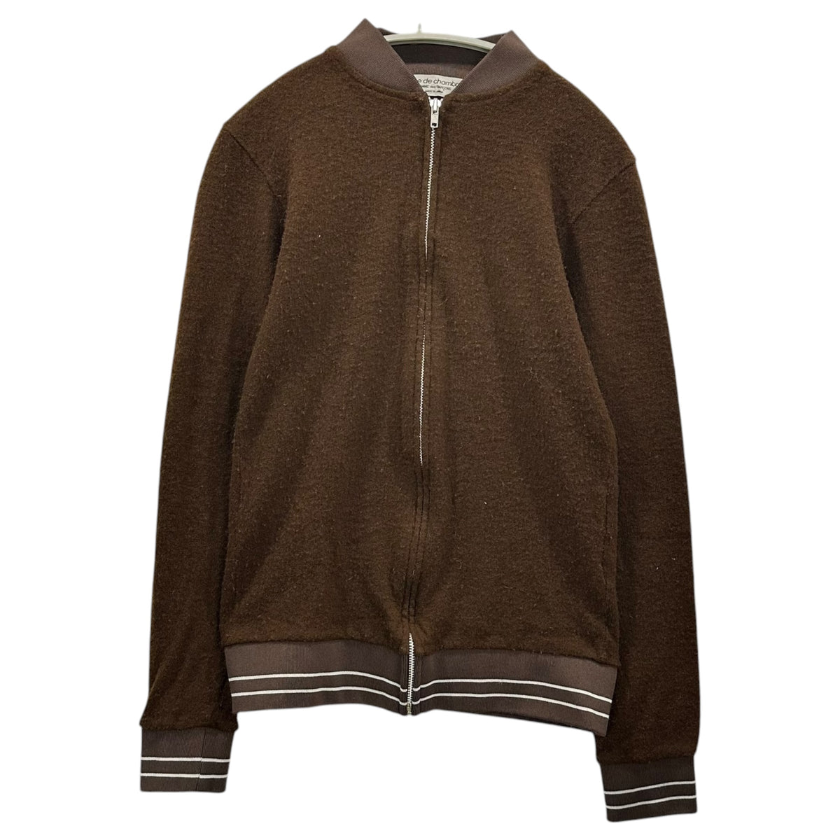 robe de chambre COMME des GARCONS(ローブドシャンブルコムデギャルソン) 1999AW Dye-Through Zip-Up Wool Track Jacket 製品染め ジップアップ ウール トラック ジャケット RT-040380 FREE ブラウン AD1999