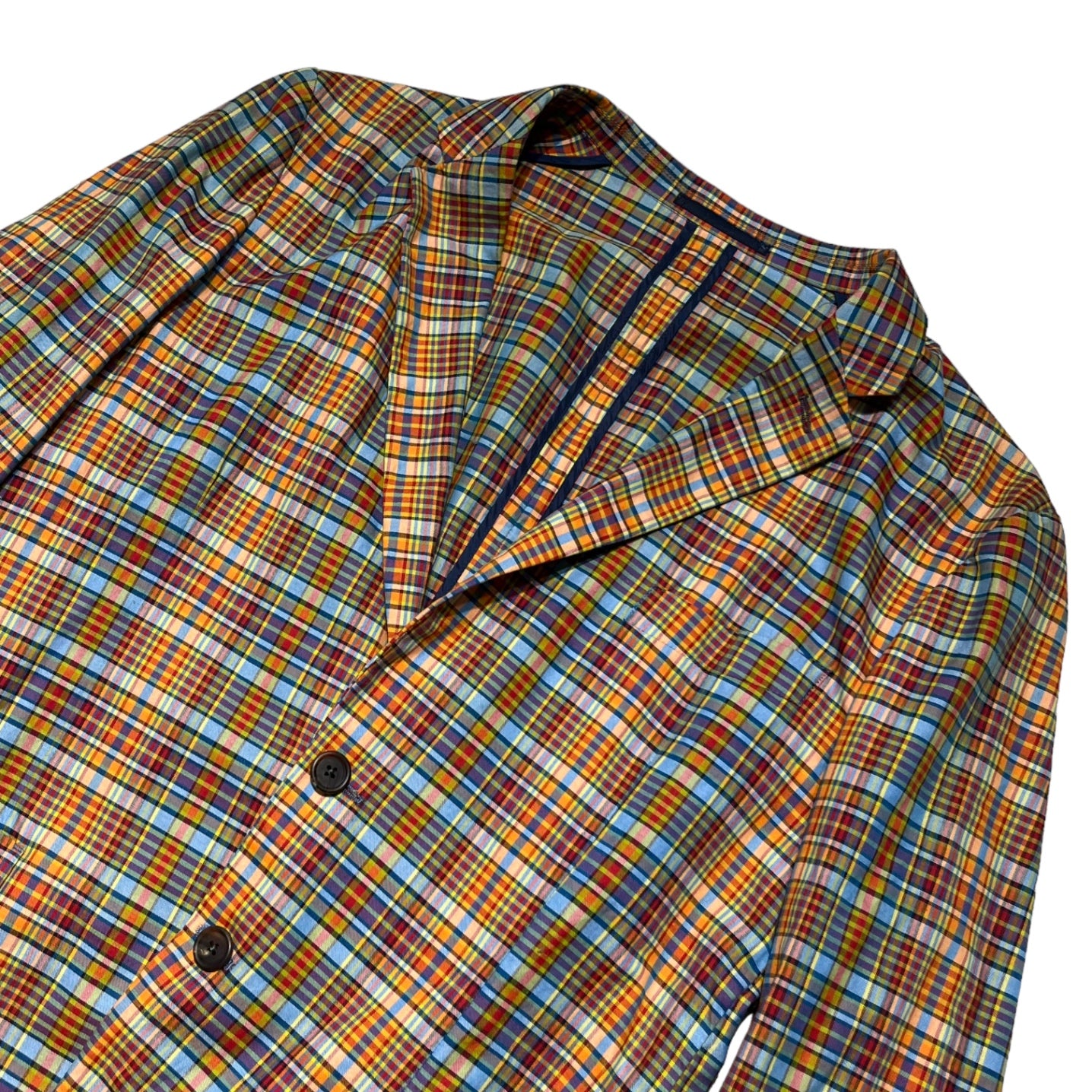 PAUL SMITH LONDON(ポールスミス ロンドン) 15SS plaid encon jacket チェック柄 アンコン ジャケット  テーラード PL-IS-74542 L レッド×ブルー