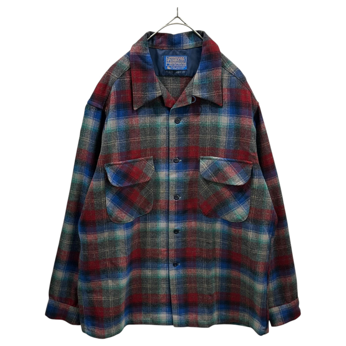 PENDLETON(ペンドルトン) 1970's Board Shirt - Ombre Check ボード シャツ オンブレ チェック L ブルー×レッド 70年代 ネルシャツ