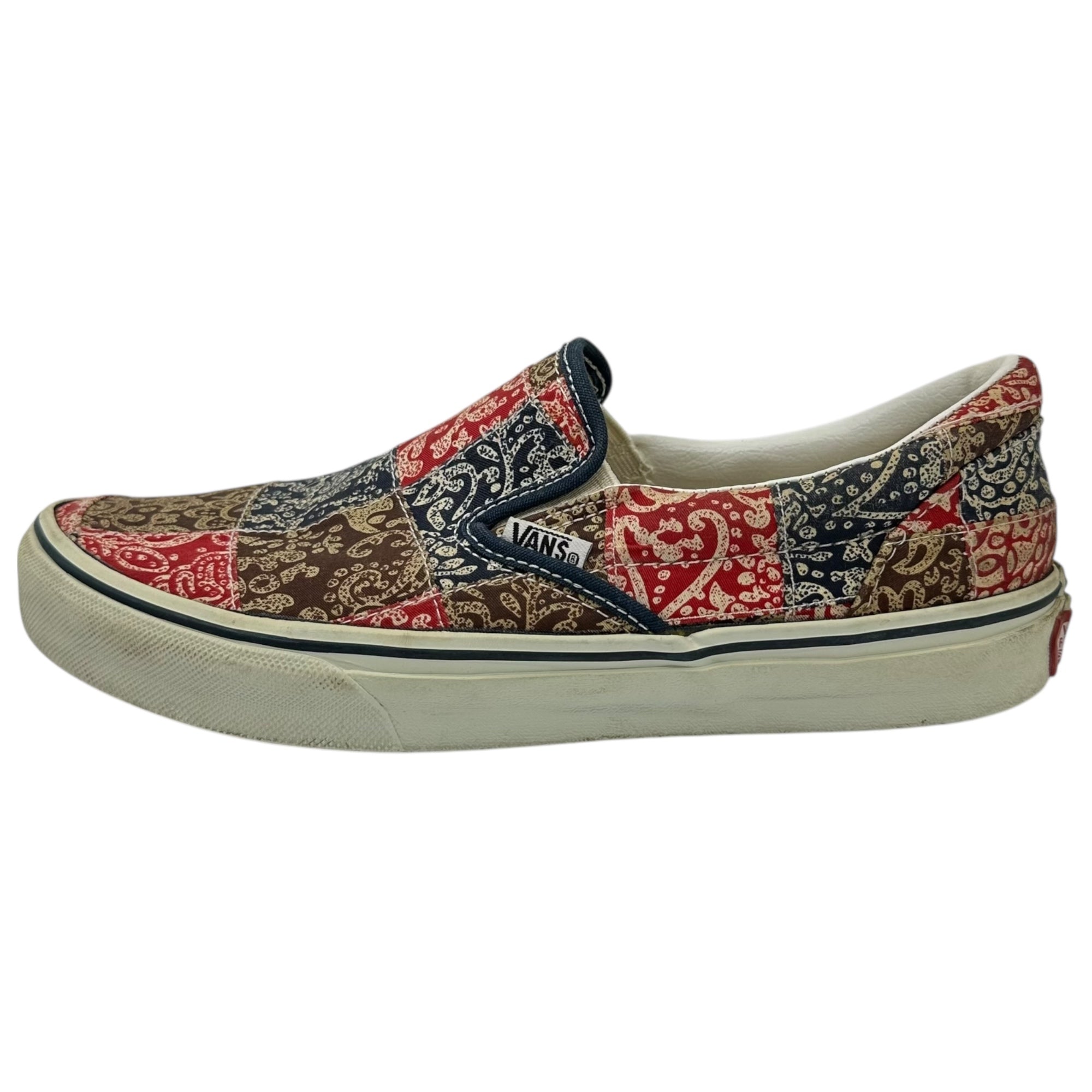 VANS(バンズ) Classic Slip-on クラシック スリッポン ペイズリー バンダナ パッチワーク 26.5cm レッド×ネイビー スニーカー