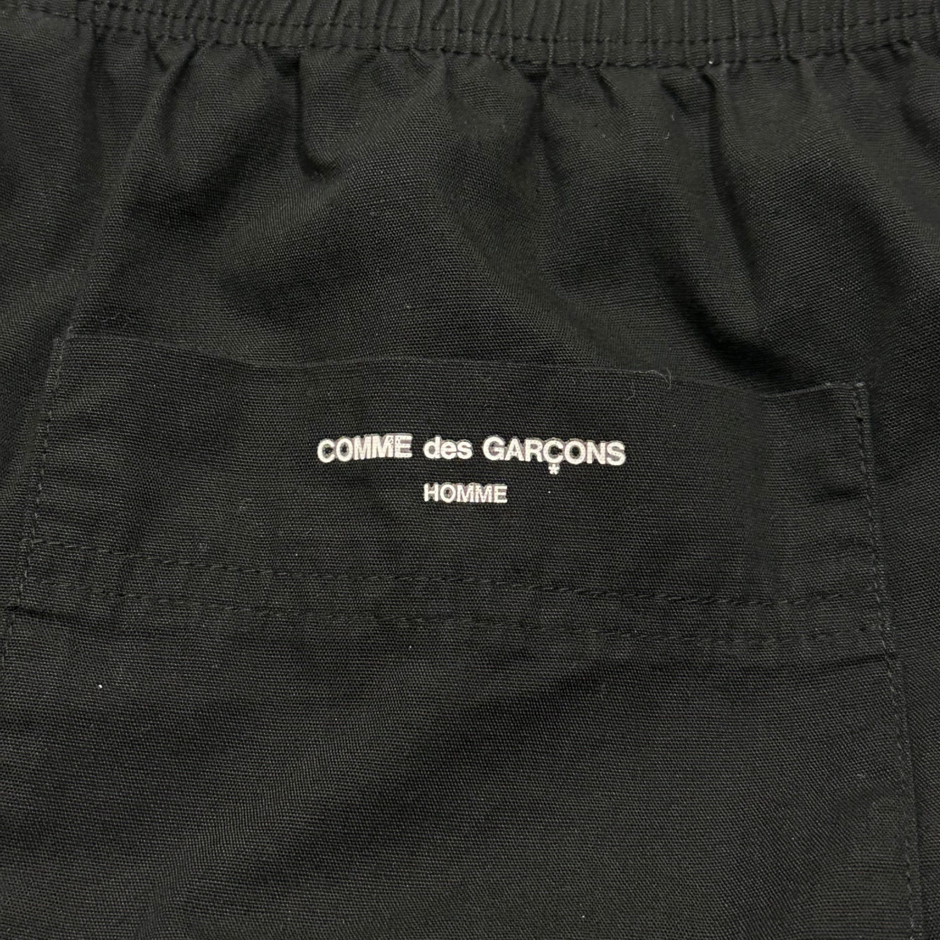 COMME des GARCONS HOMME(コムデギャルソンオム) 80's Vintage Logo Shorts 本人期 ヴィンテージ ロゴ ショーツ HM-020010 表記無(M程度) ブラック ショート ハーフ パンツ 80年代 アーカイブ