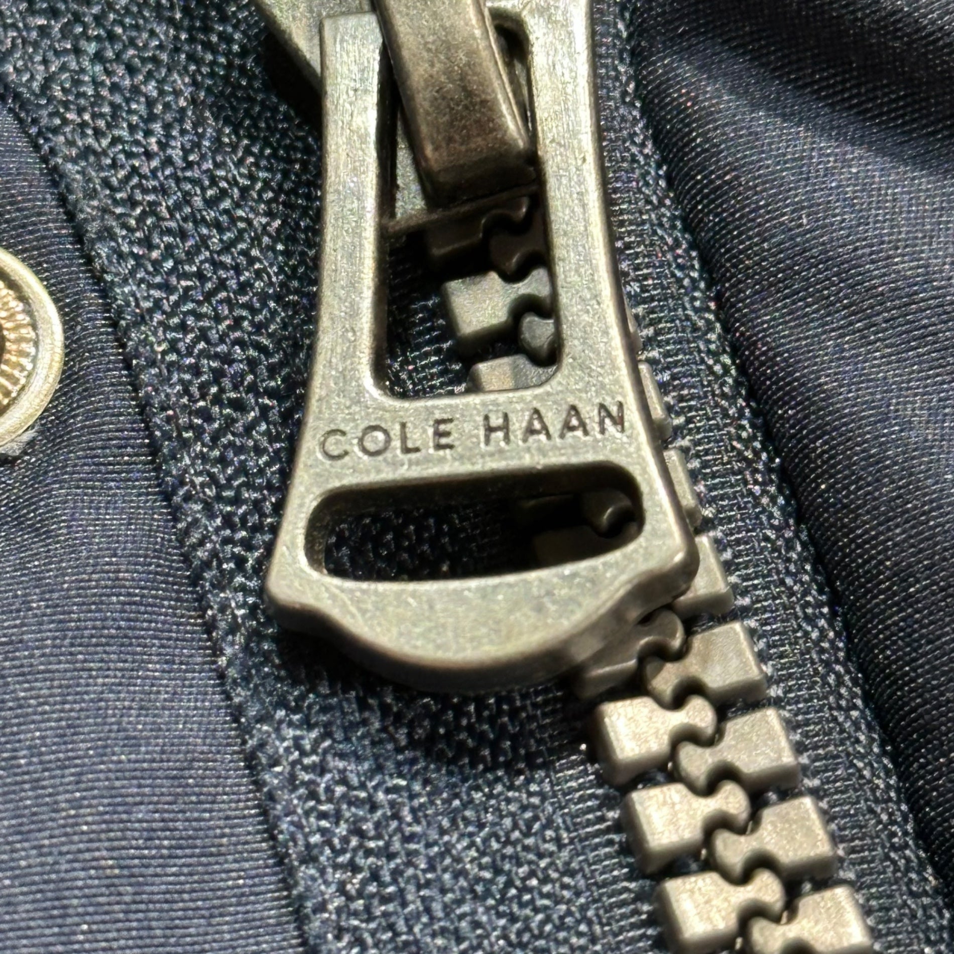 COLE HAAN(コールハーン) Fur-Trimmed Down Jacket ファー付 ダウン ジャケット 53ZAW9036 S ネイビー