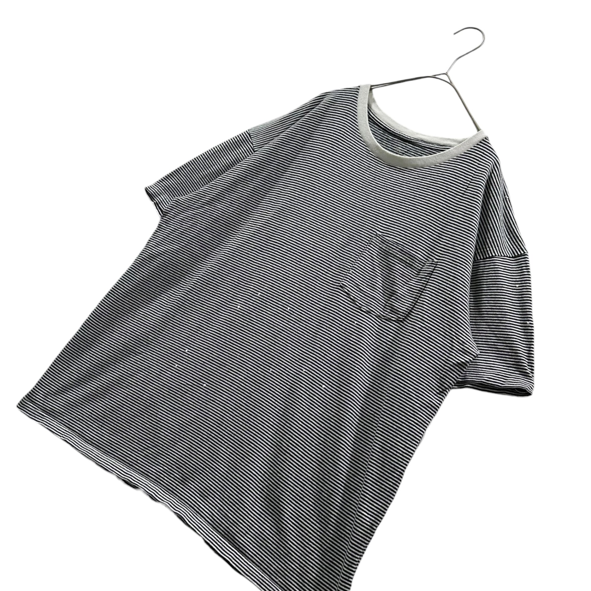 uniform experiment(ユニフォームエクスペリメント) Striped Pocket T-shirt ペンキ ボーダー ポケット Tシャツ UE-210063 4 ネイビー×ホワイト