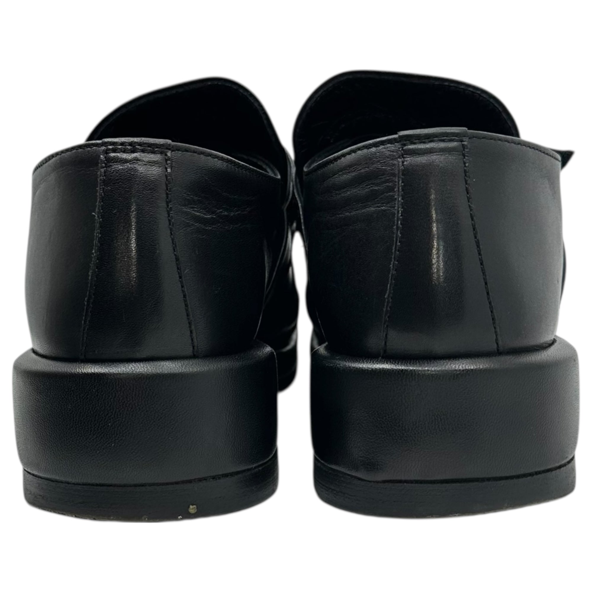 SAYA(サヤ) Velcro Leather Square Toe Shoes ベルクロ レザー スクエアトゥ シューズ 5427 24.5cm ブラック 革靴 ローファー