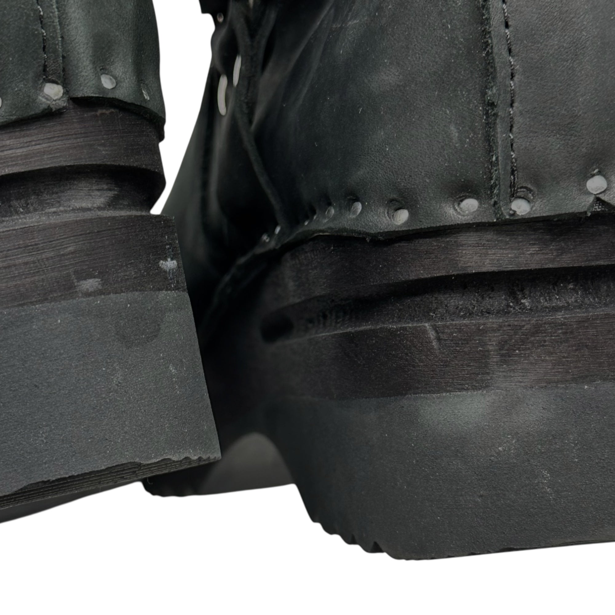 NEEDLES×Troentorp(ニードルズ×トロエントープ) 21AW Troentorp Harness Clog Boots - Nuback トロエントルプ ハルネス クロッグ ブーツ - ヌバック JO319 41(約26.5-27cm) ブラック スタッズ ウエスタン ハーネス