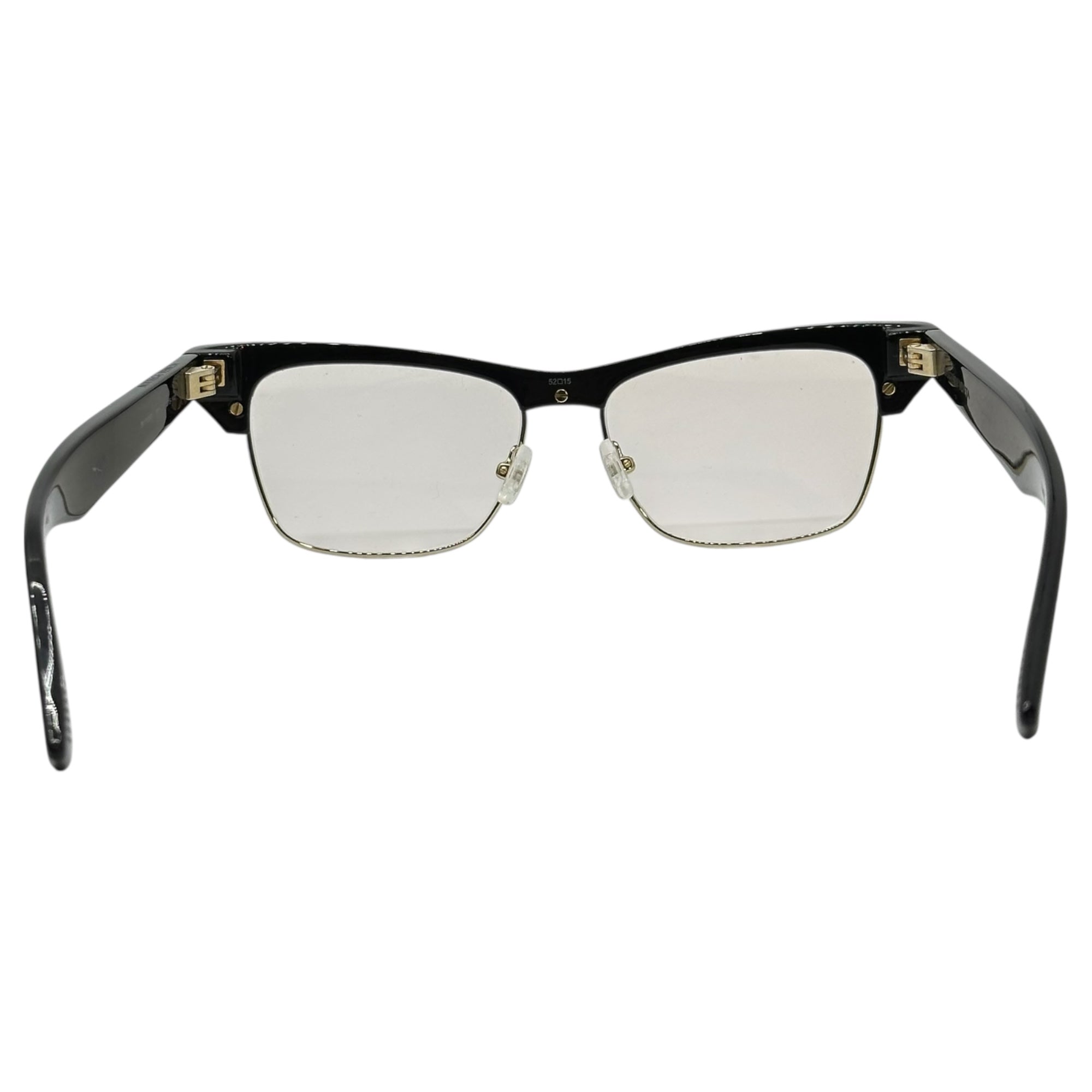 BOTTEGA VENETA(ボッテガヴェネタ) tortoiseshell half rim clear lens sunglasses 鼈甲ハーフリムクリアレンズサングラス BV1100O-002 52□15-140 ブラック×クリア