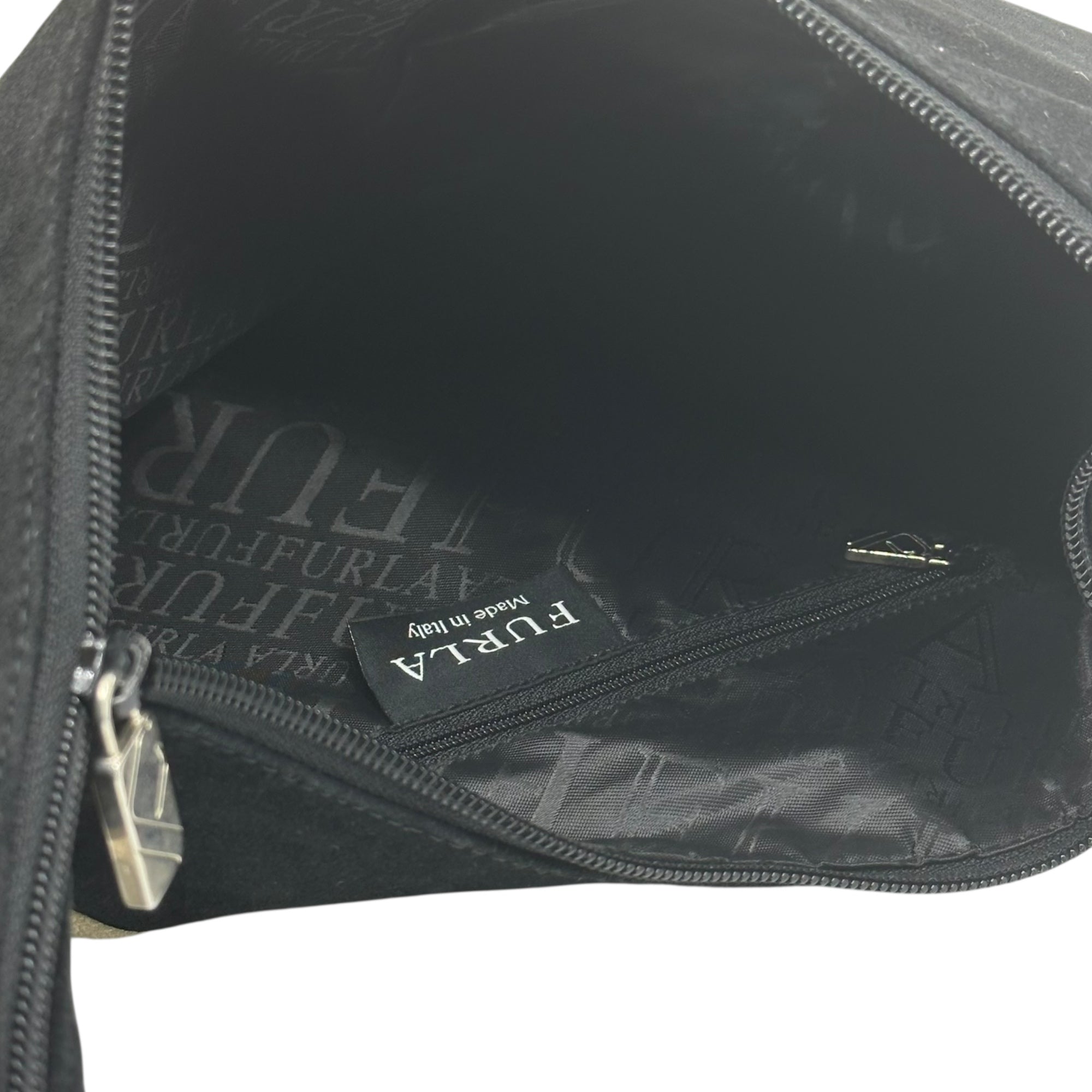 FURLA(フルラ) 00's Two-Tone Suede Leather One-Shoulder Bag ツートン スウェード レザー ワンショルダー バッグ ブラック×ベージュ