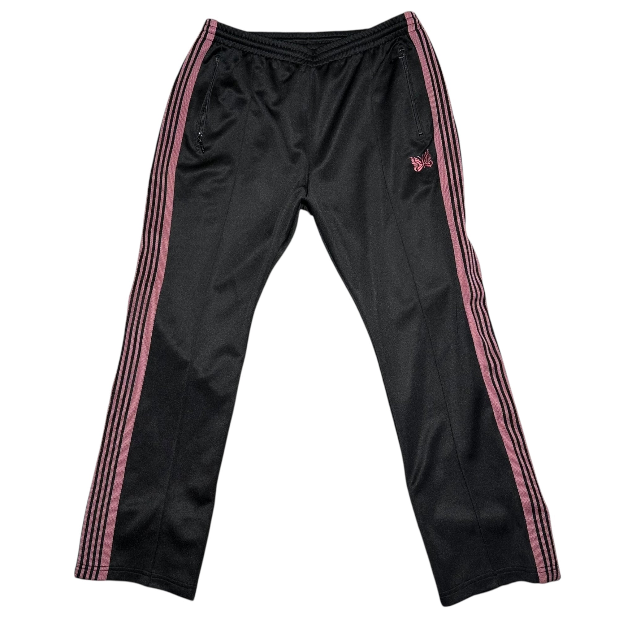 Needles トラックパンツ ナロー ブラック×パープル Needles