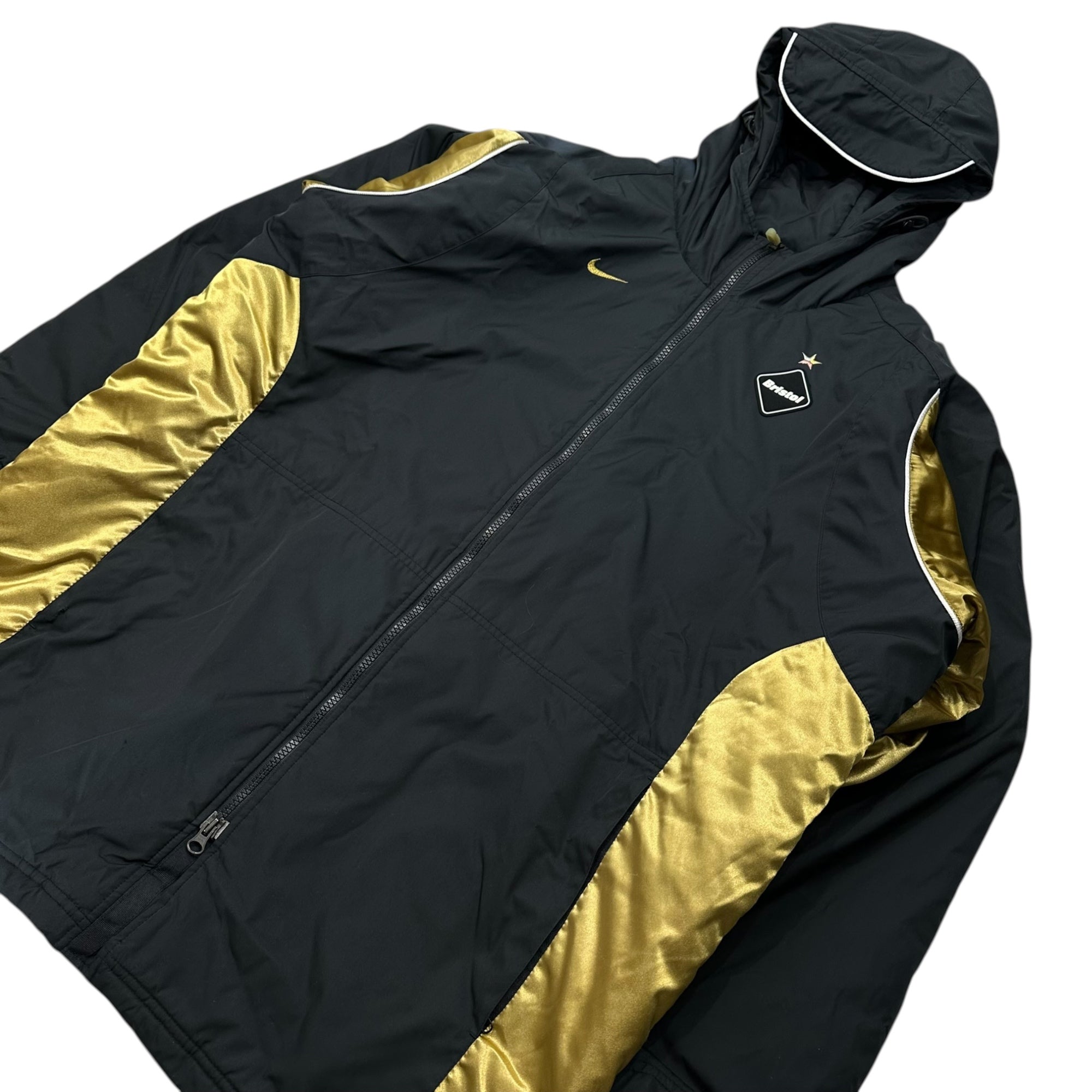 F.C.Real Bristol FCRB(エフシーレアルブリストル) CLIMA-FIT Padded Hooded Jacket 中綿 フーデッド ジャケット F1 SN1 S ブラック×ゴールド