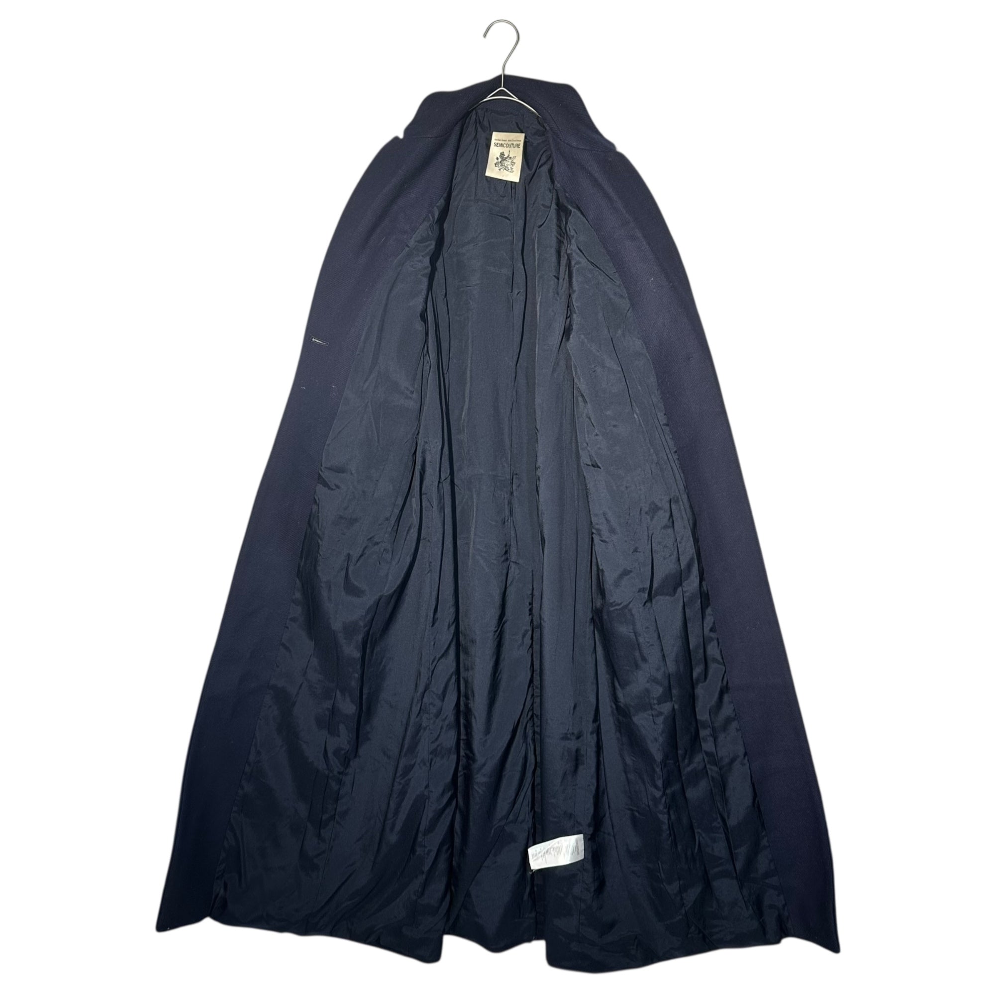 SEMICOUTURE(セミクチュール) Super Long Tight Wool Chester Coat スーパー ロング タイト ウール チェスター コート 42(XL程度) ネイビー