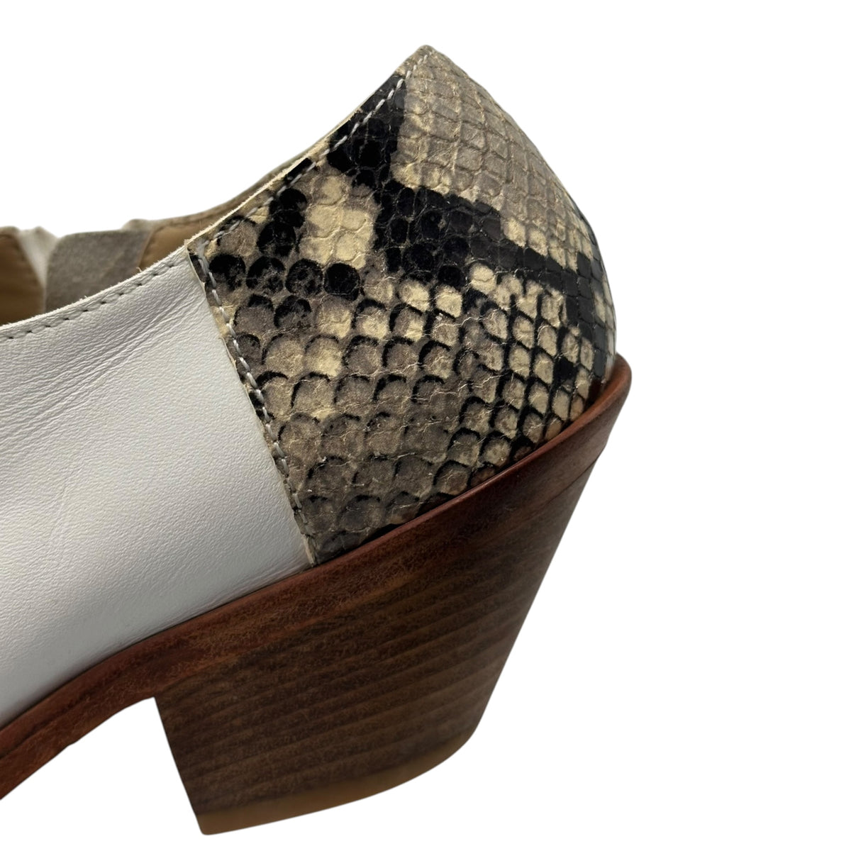 JUNYA WATANABE(ジュンヤワタナベ) Back-Python Paneled Pointed-Toe Leather Shoes バック パイソン 切替 ポインテッド トゥ レザー シューズ S(23.0cm程度) ホワイト