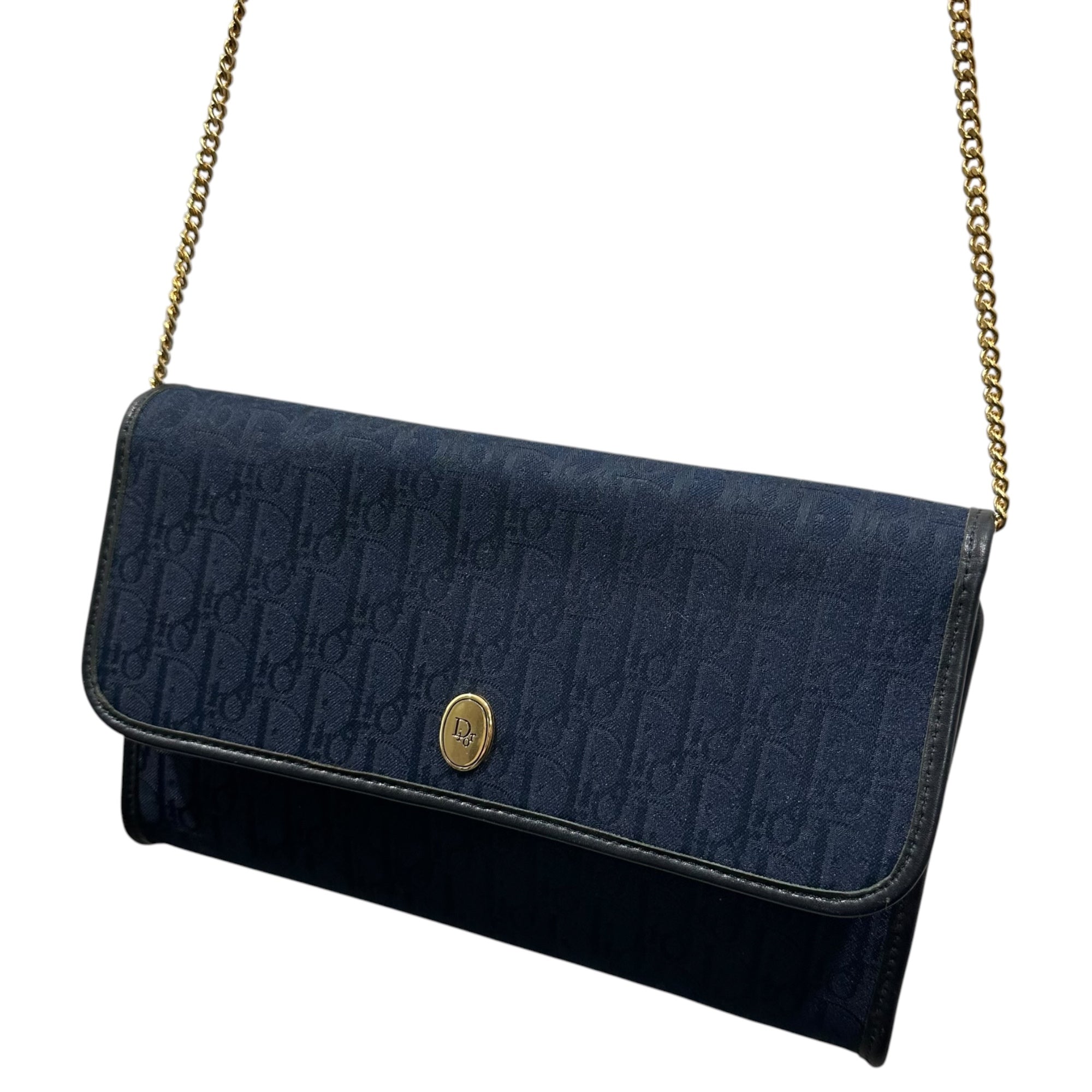 Christian Dior(クリスチャンディオール) 1970's Trotter Chain Shoulder Bag トロッター チェーン ショルダー バッグ ネイビー 70年代 ヴィンテージ