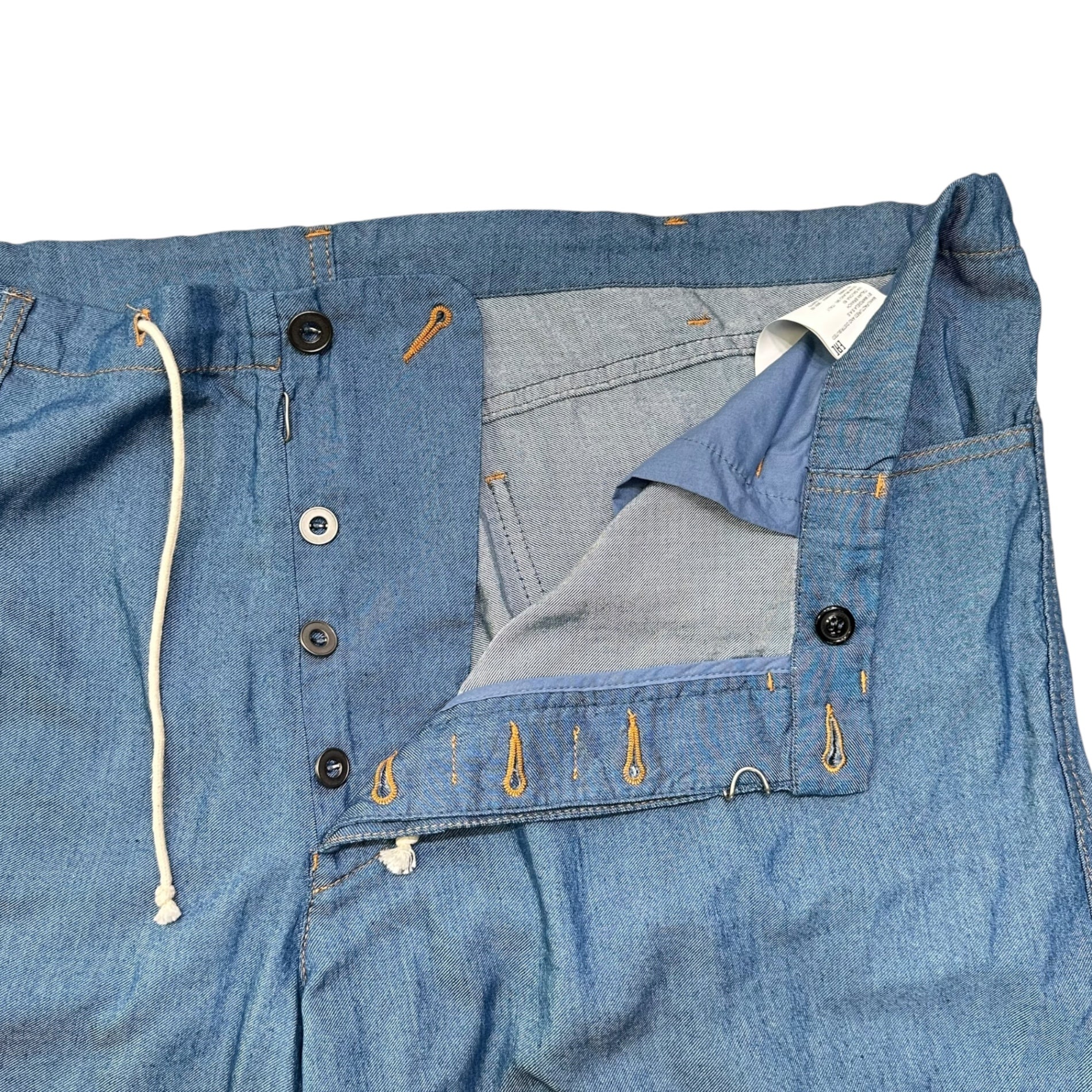 MAISON MARGIELA(メゾンマルジェラ) 21AW Cotton Silk Wide Straight Pants コットン シルク ワイド ストレート パンツ S50KA0587 50 ブルー