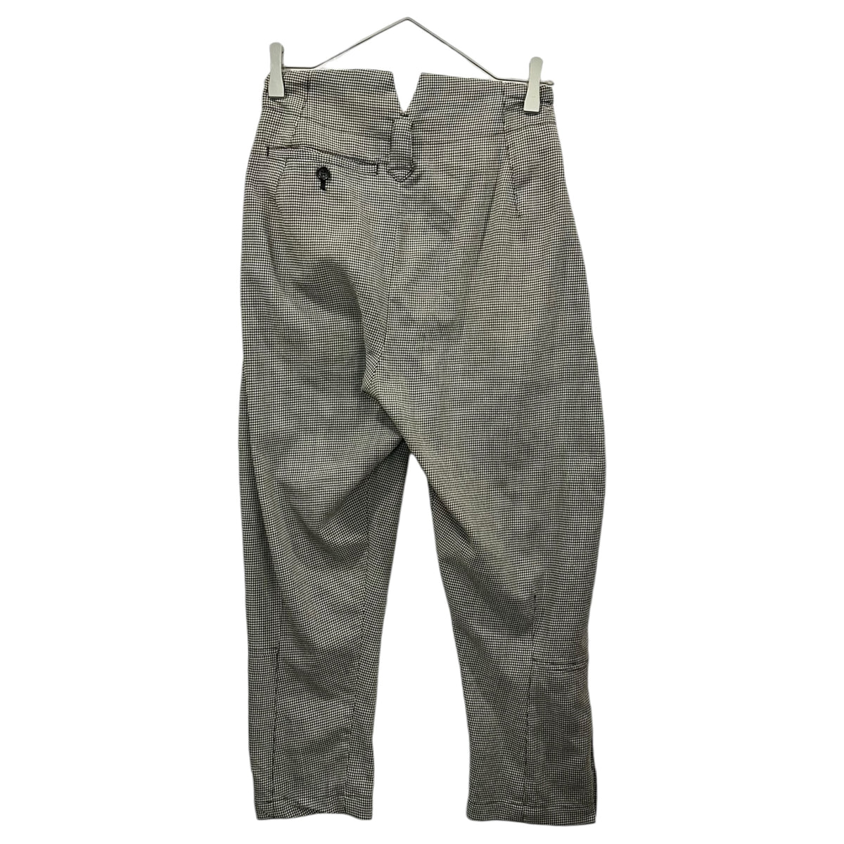 robe de chambre COMME des GARCONS(ローブドシャンブルコムデギャルソン) 1999SS Checkered trousers with Velcro cuffs 裾マジックテープ チェック スラックス パンツ RP10019S S ブラック×アイボリー AD1998 90s アーカイブ