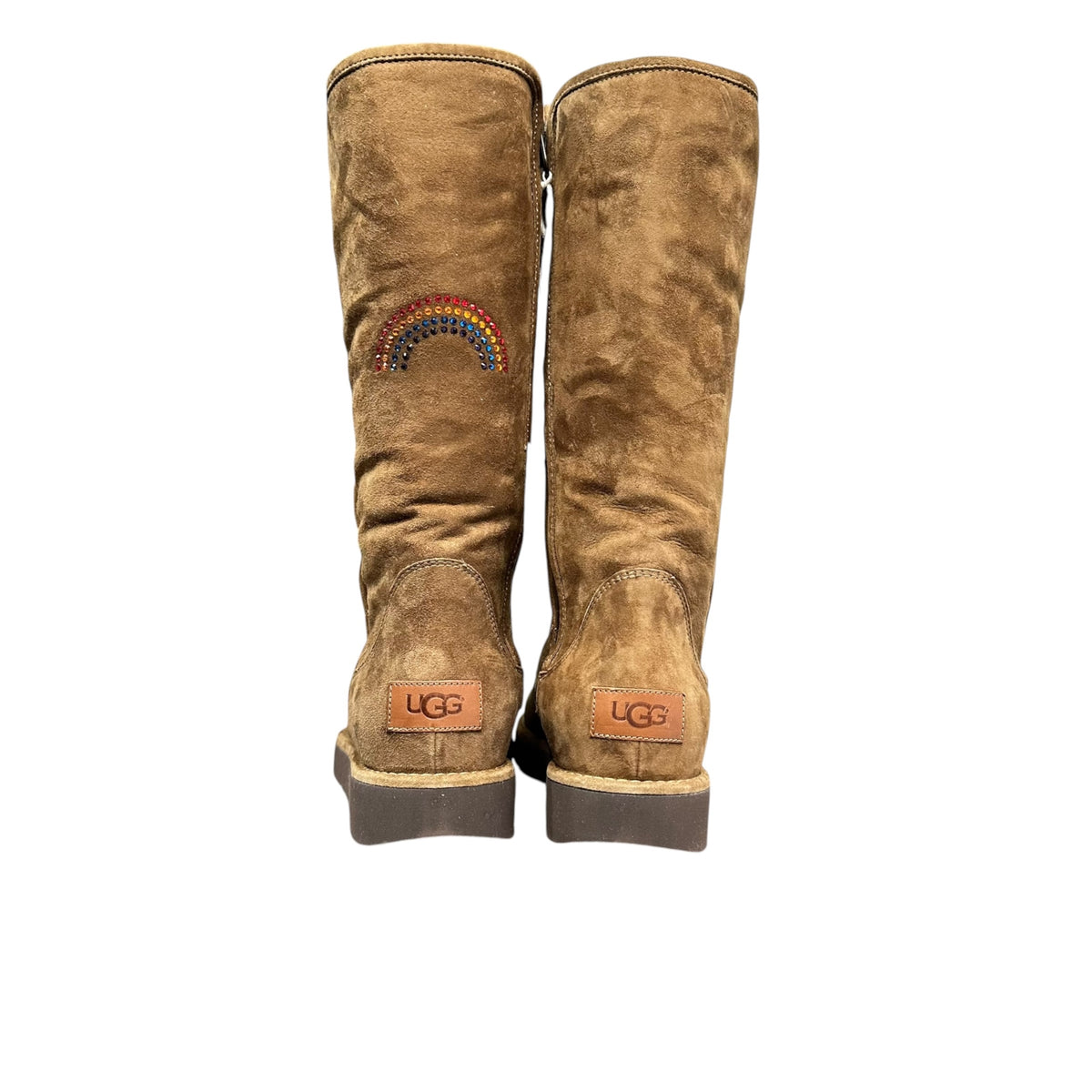 UGG(アグ) ABREE アブリー サイドジップ ロング ムートン ブーツ 1009256 24cm ブラウン