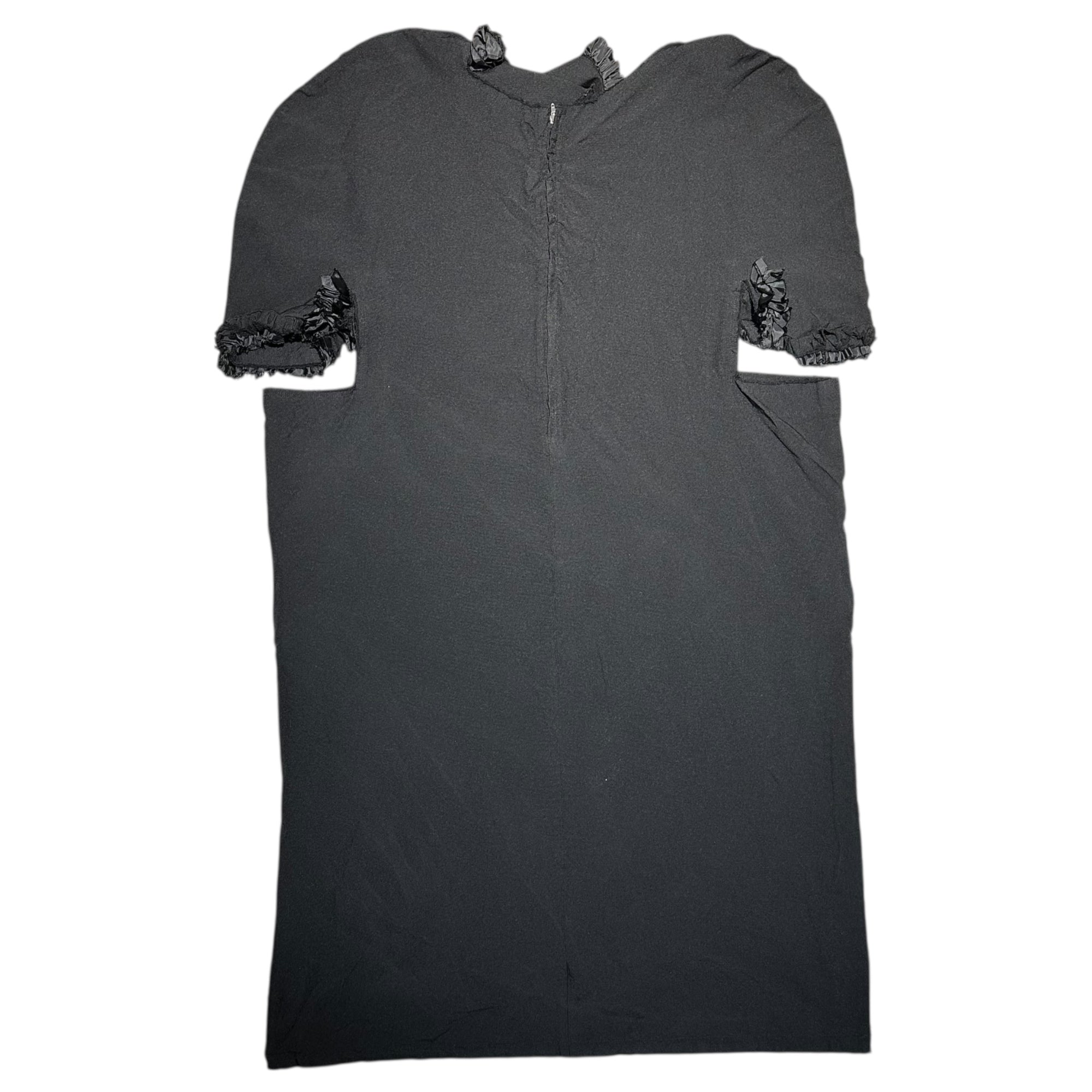 COMME des GARCONS(コムデギャルソン) 14SS Product-dyed Asymmetrical Distorted Frill Dress 製品染め アシンメトリー 変形 フリル ワンピース GM-O002 S ブラック AD2013 服でない服期