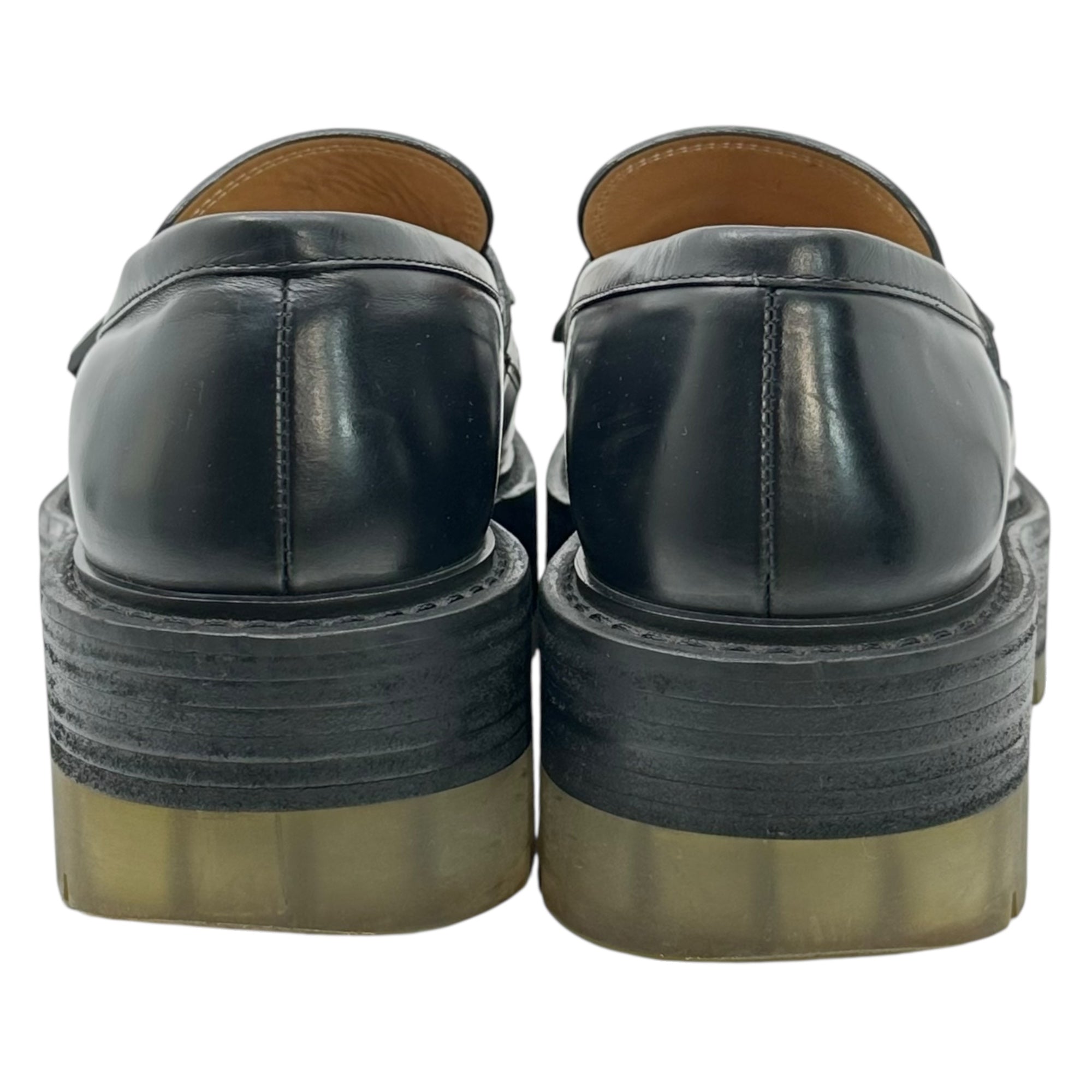 BOTTEGA VENETA(ボッテガヴェネタ) LEATHER TASSEL LOAFERS レザー タッセル ローファー 41(26cm程度) ブラック 厚底 プラットフォーム