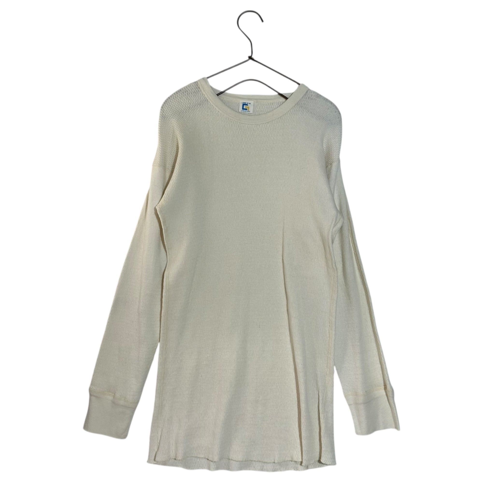 VINTAGE(ヴィンテージ) 70’s thermal cut and sew サーマルカットソー コットン100% 3(L~LLサイズ) ホワイト