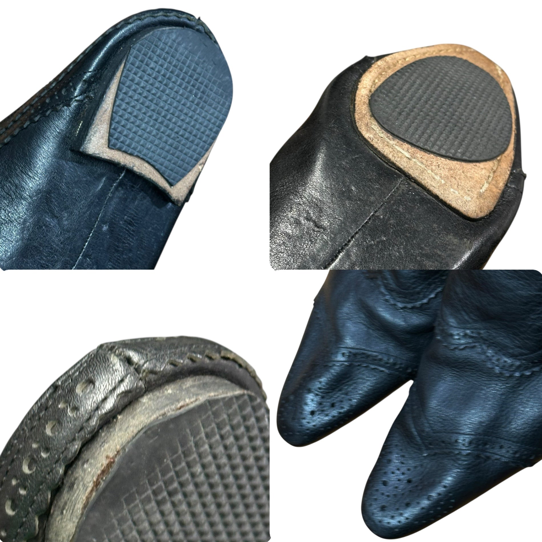 COMME des GARCONS JUNYA WATANABE(コムデギャルソンジュンヤワタナベ) Wingtip leather mule sandals ウィングチップ レザー ミュール サンダル 記載無(23.5cm程度) ブラック ポインテッド トゥ シューズ