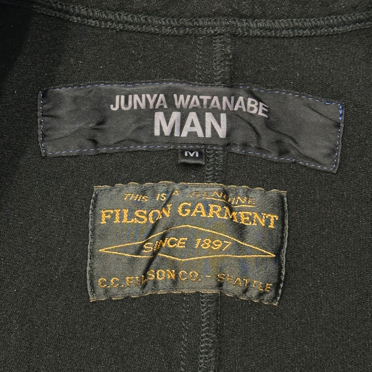 JUNYA WATANABE MAN(ジュンヤワタナベマン) 2025AW FILSON W-name wool-acrylic twill jacket Wネーム ウール アクリル ツイル ジャケット WP-J012 M ブラック AD2025