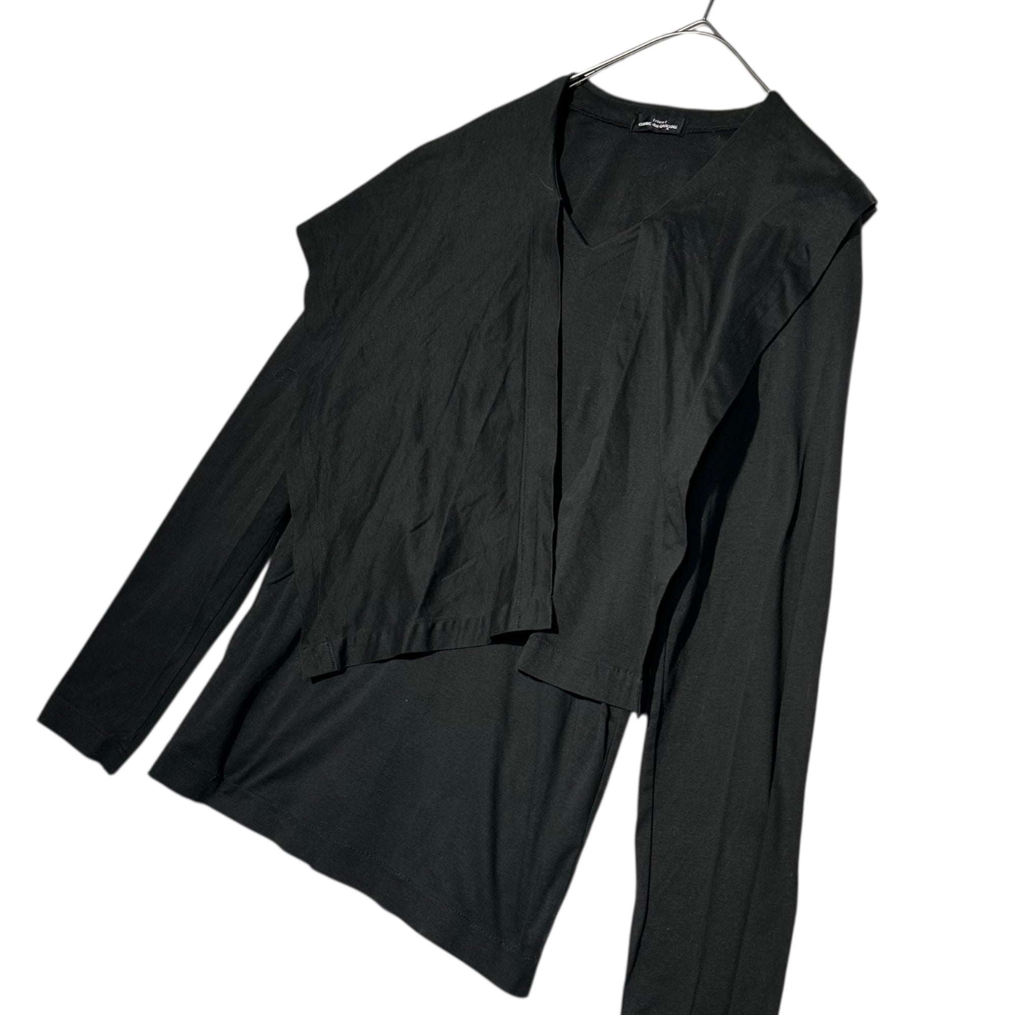 tricot COMME des GARCONS(トリココムデギャルソン) 80's Stole Design L/S Cotton Top 80年代 ストール デザイン 長袖 コットン カットソー TT-110360 FREE ブラック AD表記無し 川久保玲 本人期