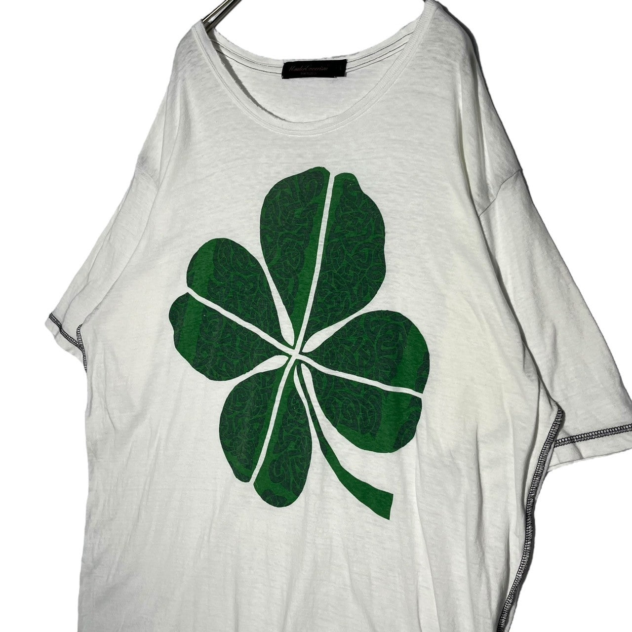 UNDERCOVERISM(アンダーカバイズム) 03SS SCAB期 four leaf clover t-shirt スキャブ 四葉のクローバー Tシャツ L ホワイト×グリーン